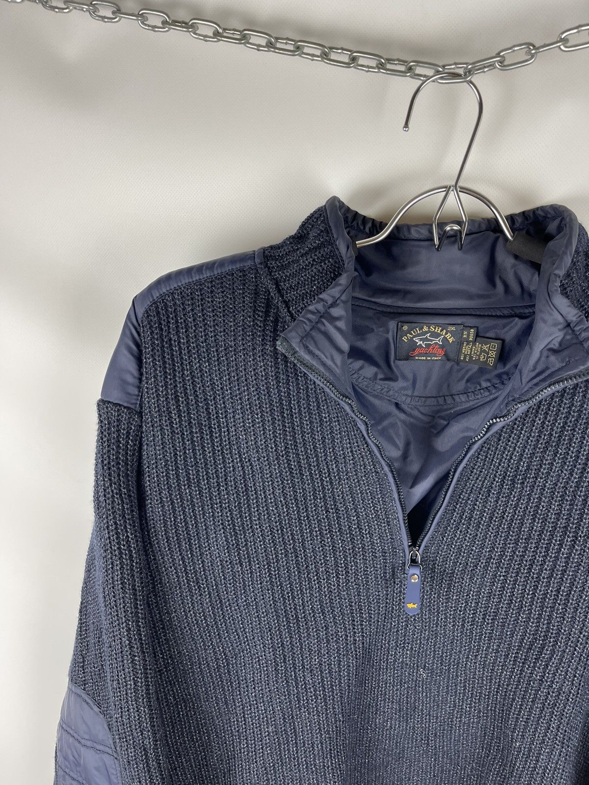 Paul & Shark Paul & Shark vintage wool metallic fibre nylon zip sweater Size US XXL / EU 58 / 5 - 7 Thumbnail