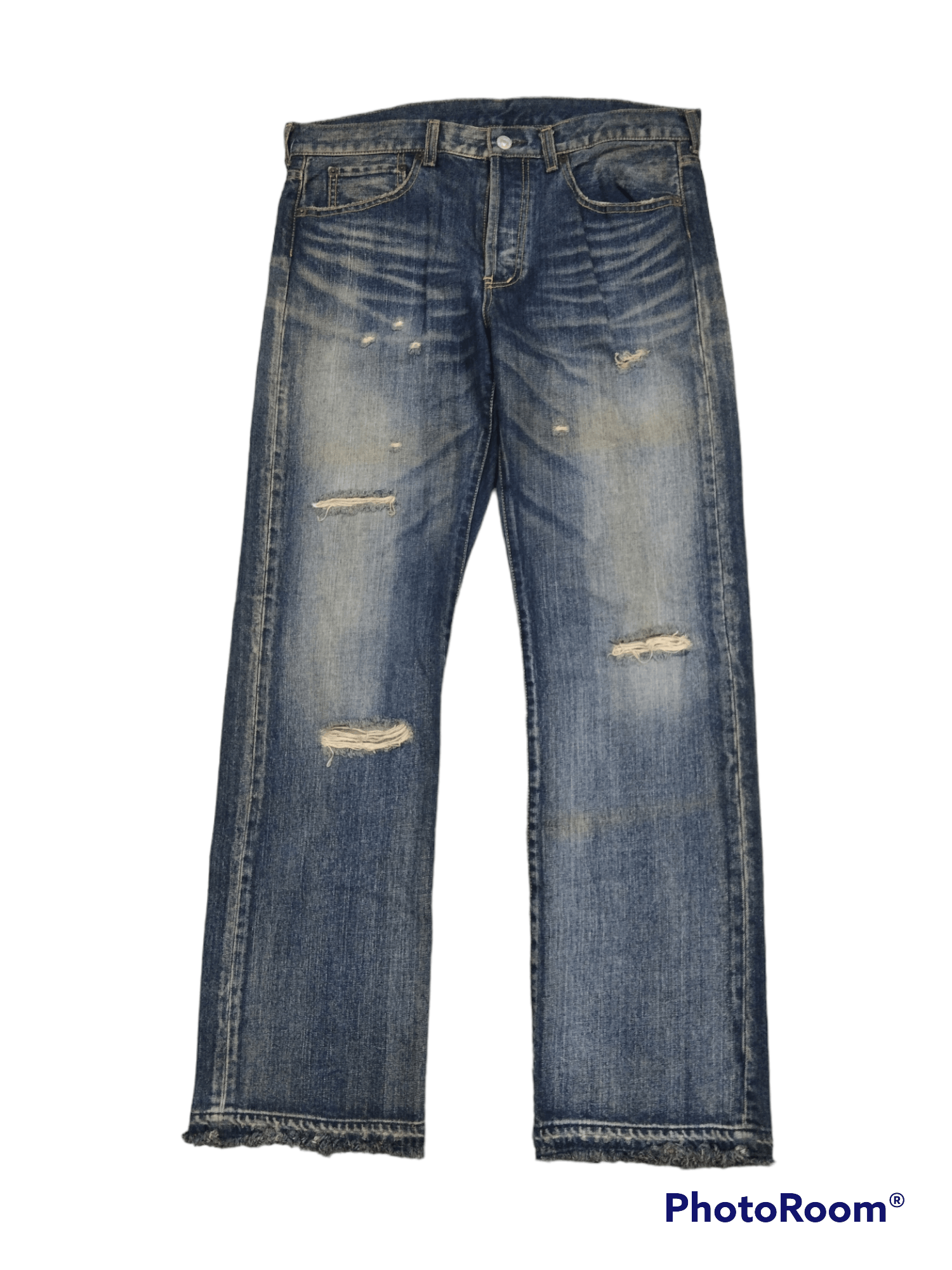 Takeo Kikuchi DiSTRESSED RIPED TAKEO KAKUCHI JAPAN DENIM PANTS Size US 33 - 1 Thumbnail