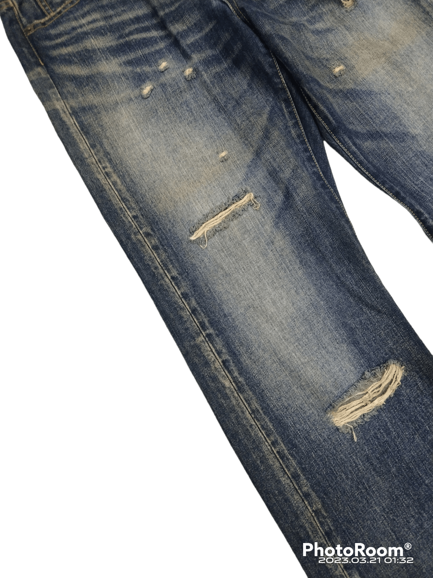 Takeo Kikuchi DiSTRESSED RIPED TAKEO KAKUCHI JAPAN DENIM PANTS Size US 33 - 6 Thumbnail
