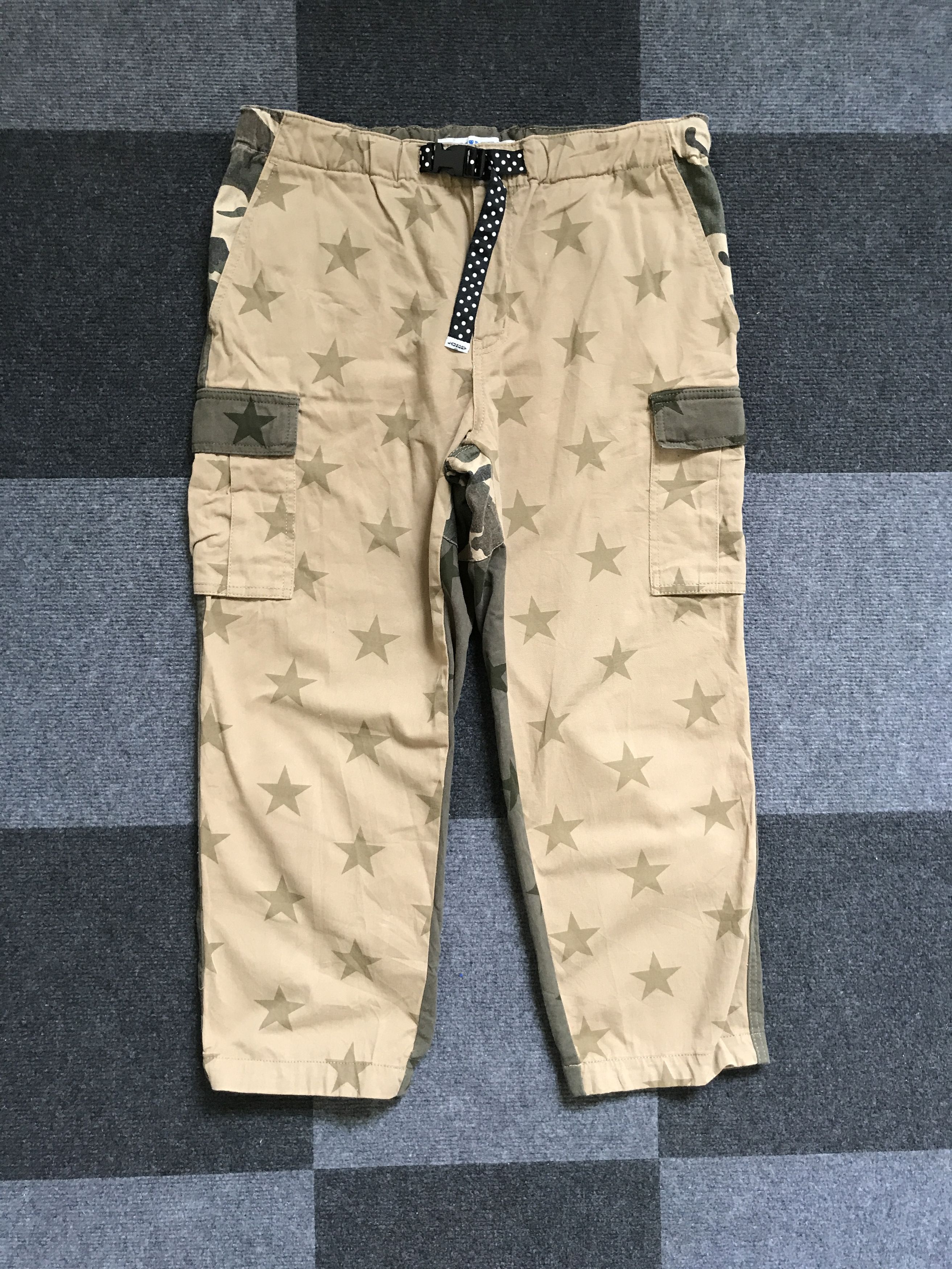 Japanese Brand CP174 LAUDRY Japan 3 Tones Full Print Cropped Cargo Pant Size US 33 - 1 Thumbnail