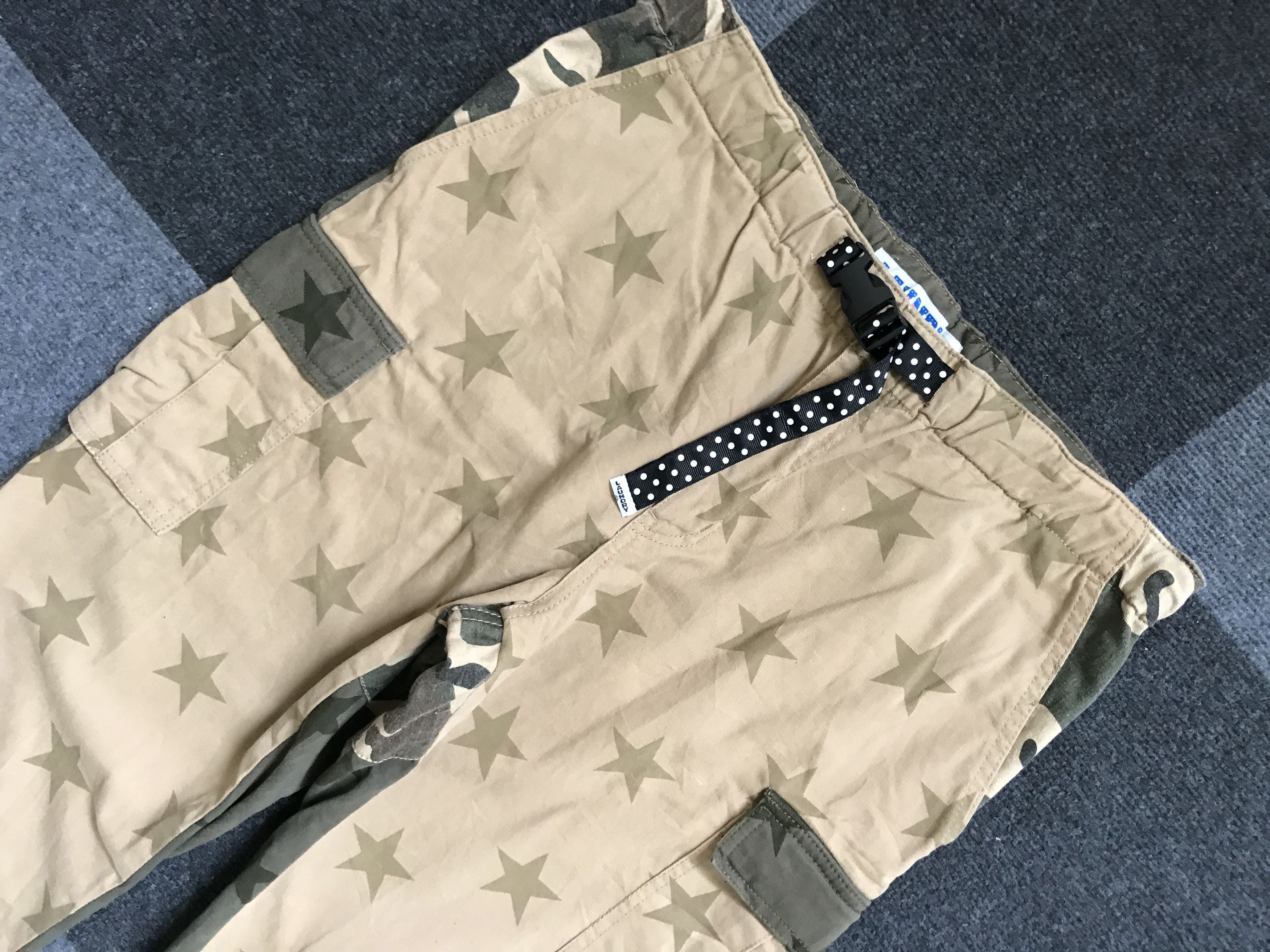 Japanese Brand CP174 LAUDRY Japan 3 Tones Full Print Cropped Cargo Pant Size US 33 - 2 Thumbnail