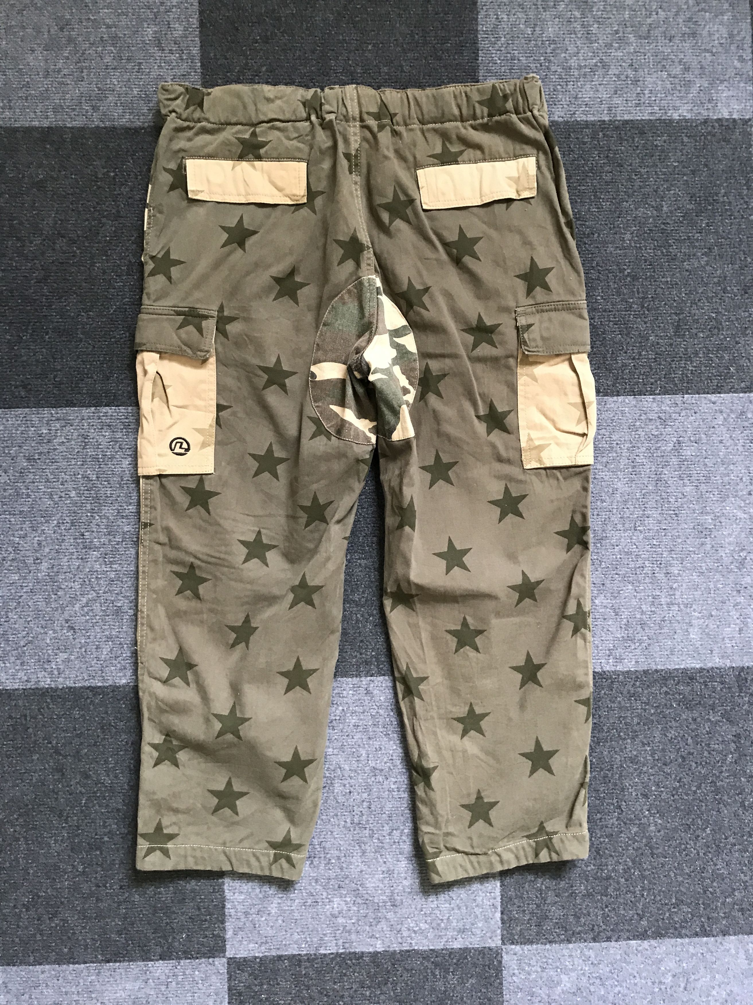 Japanese Brand CP174 LAUDRY Japan 3 Tones Full Print Cropped Cargo Pant Size US 33 - 6 Thumbnail