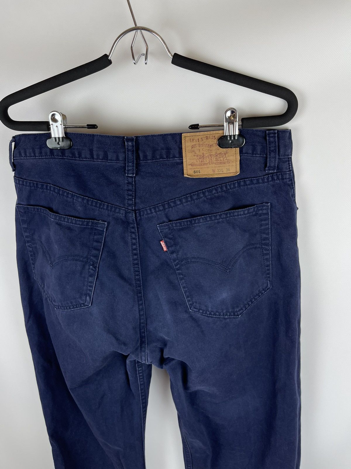 Levi's Levis 501 vintage 90s made in USA blue navy denim chino Size US 33 - 9 Thumbnail