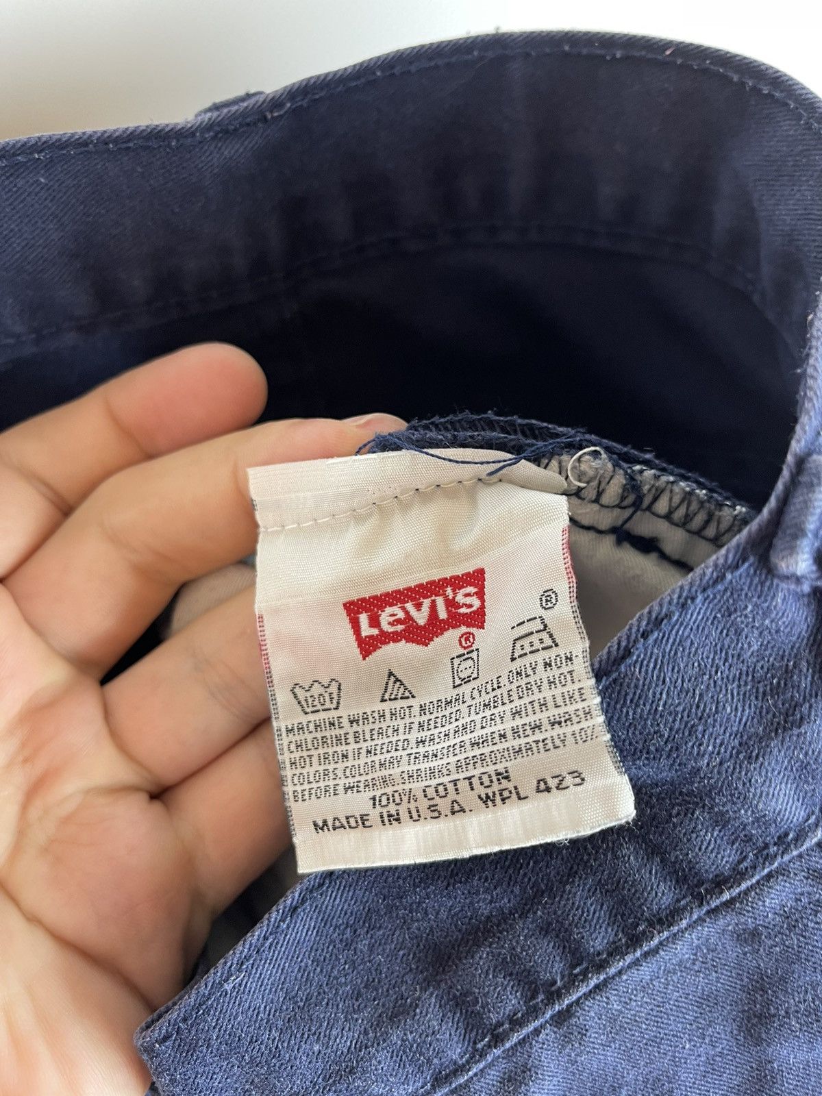 Levi's Levis 501 vintage 90s made in USA blue navy denim chino Size US 33 - 13 Thumbnail