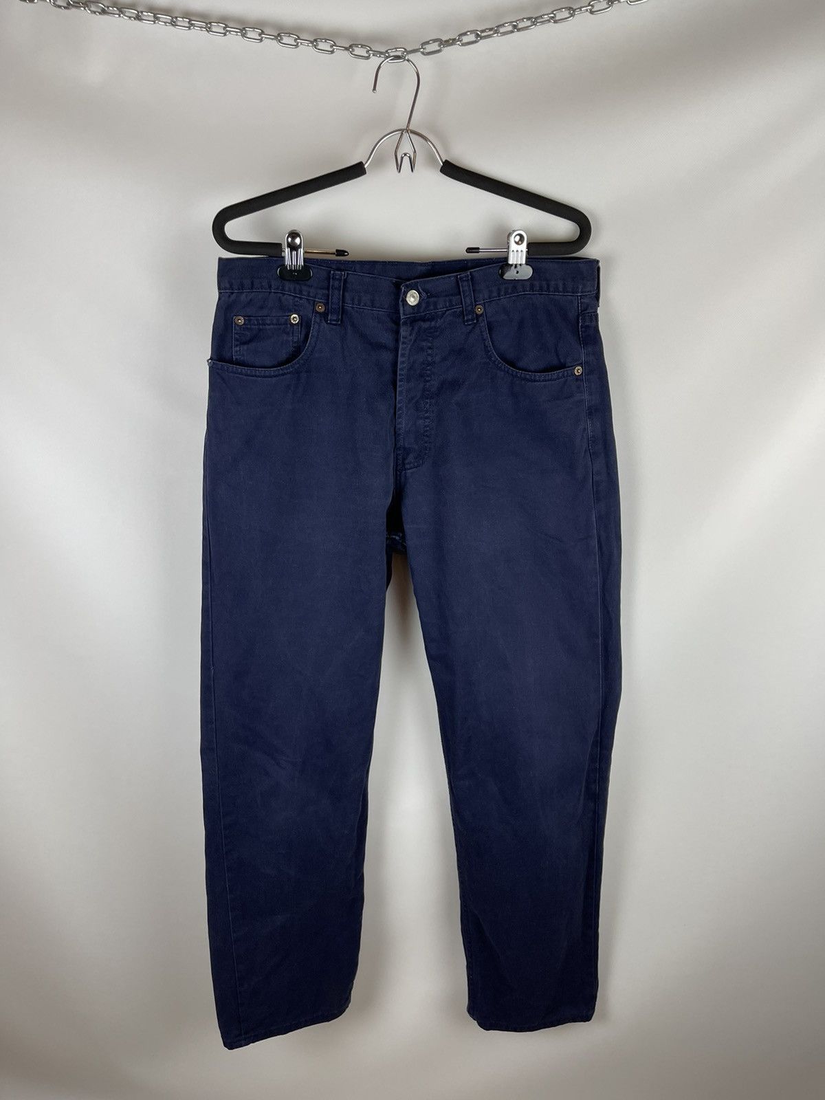 Levi's Levis 501 vintage 90s made in USA blue navy denim chino Size US 33 - 1 Thumbnail