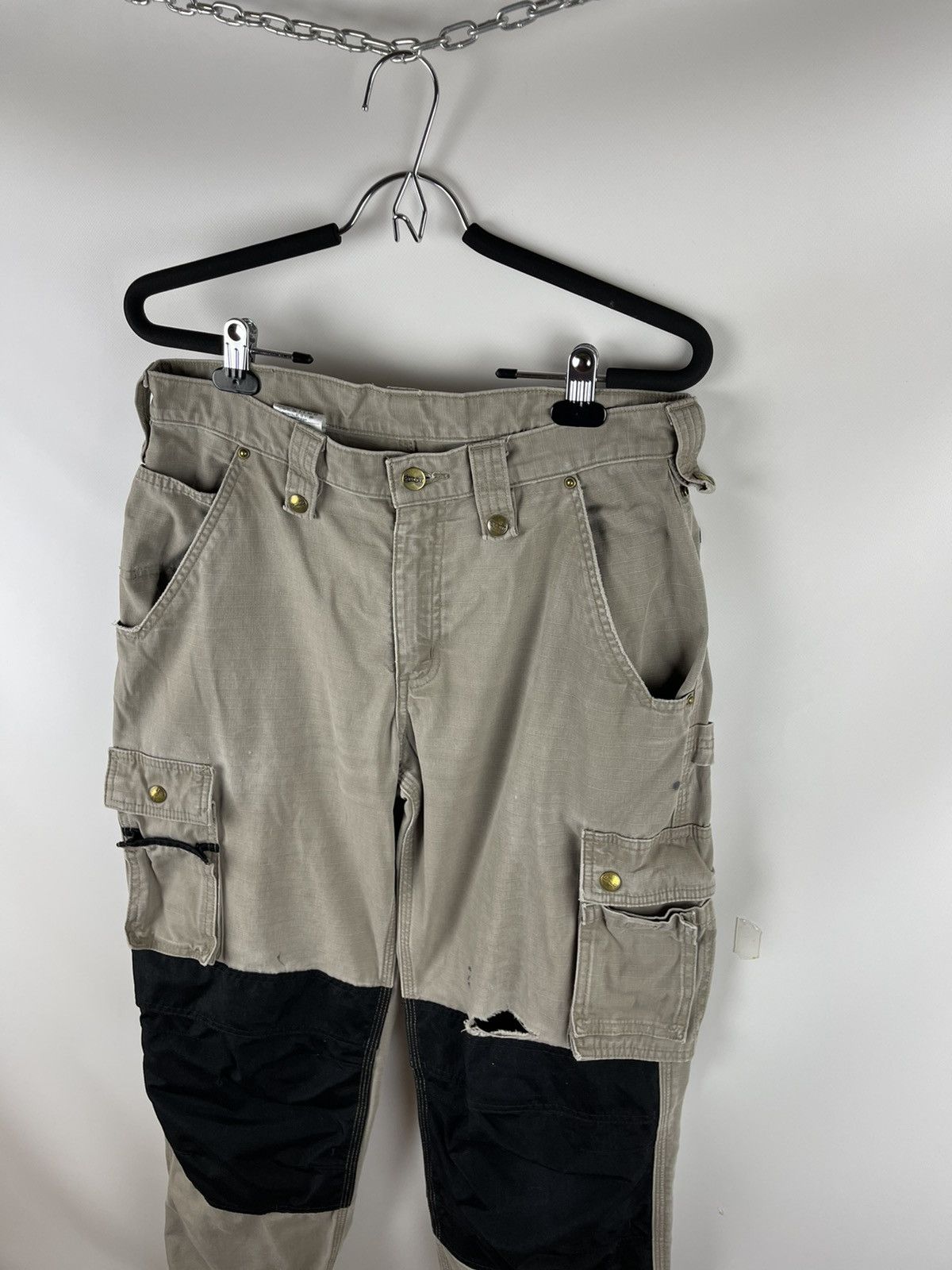 Carhartt Carhartt vintage worker cargo distressed double knee pants Size US 32 / EU 48 - 8 Thumbnail