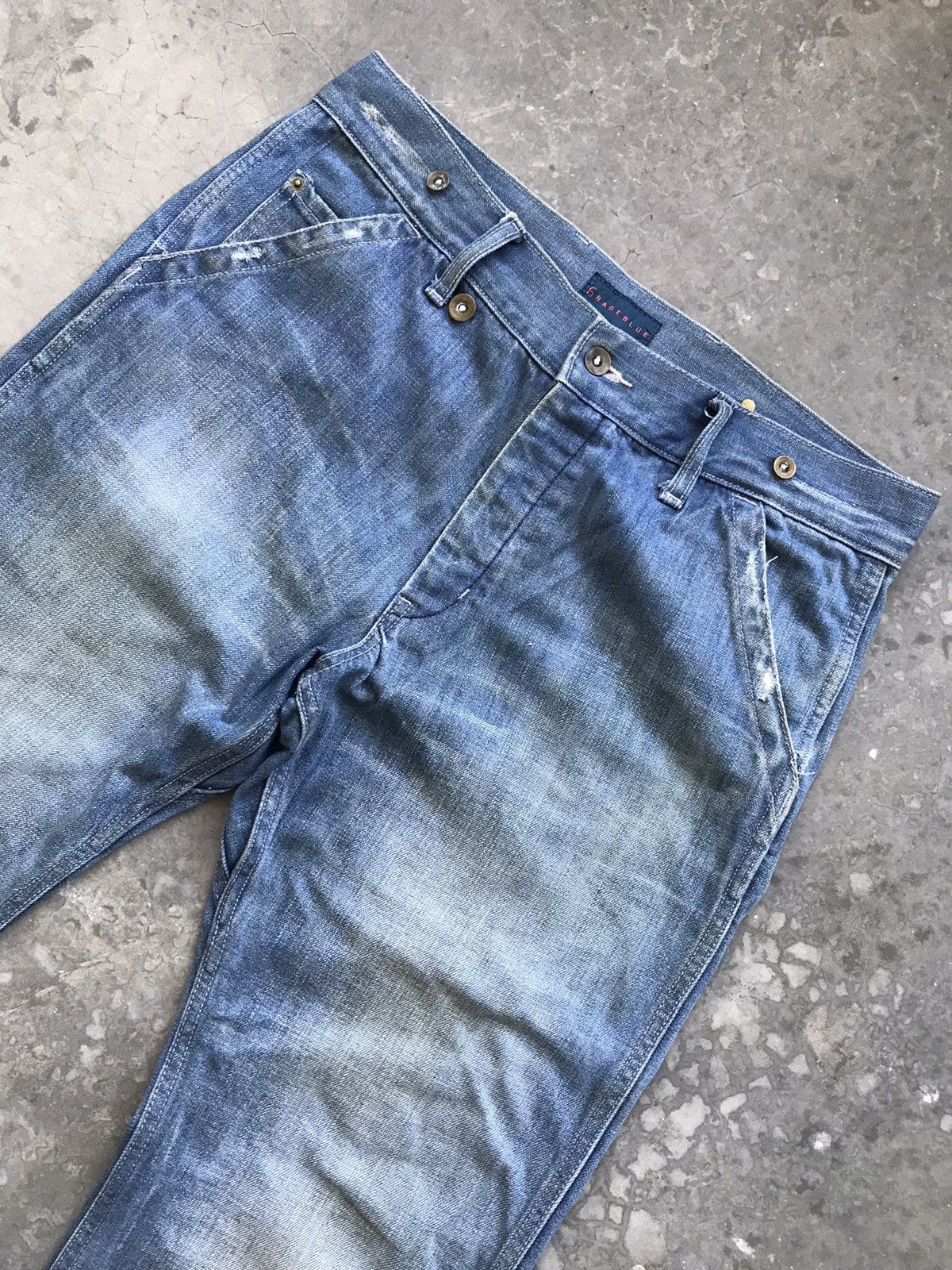 Japanese Brand RAGEBLUE Japan Military Baker Cinch Back Denim Size US 35 - 2 Thumbnail