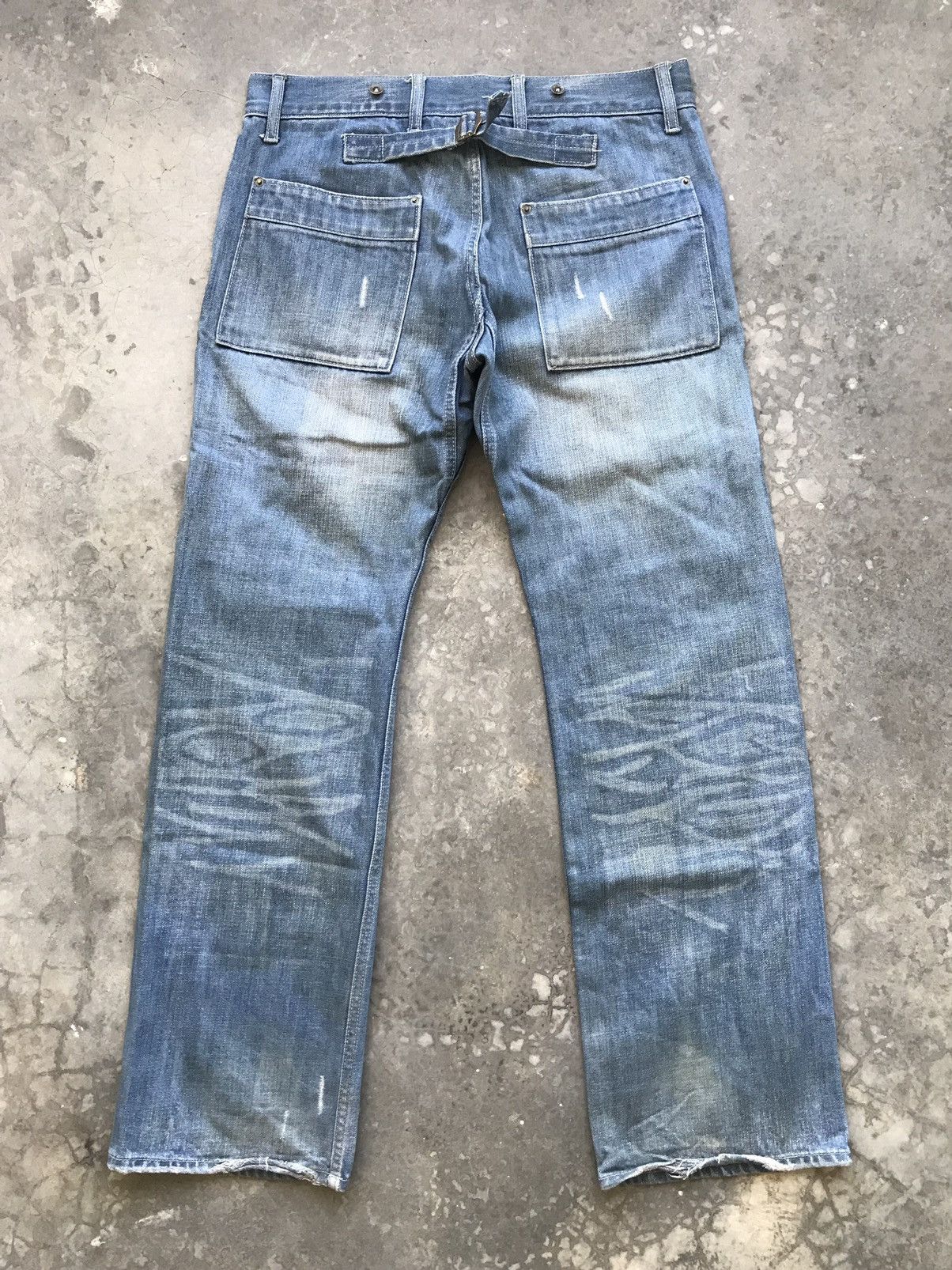 Japanese Brand RAGEBLUE Japan Military Baker Cinch Back Denim Size US 35 - 7 Thumbnail