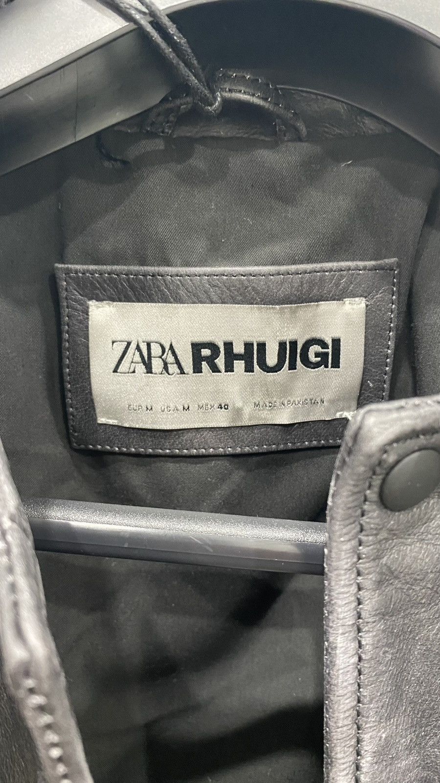 Zara VINTAGE LEATHER JACKET ZARA X RHUIGI LIMITED EDITION | Grailed