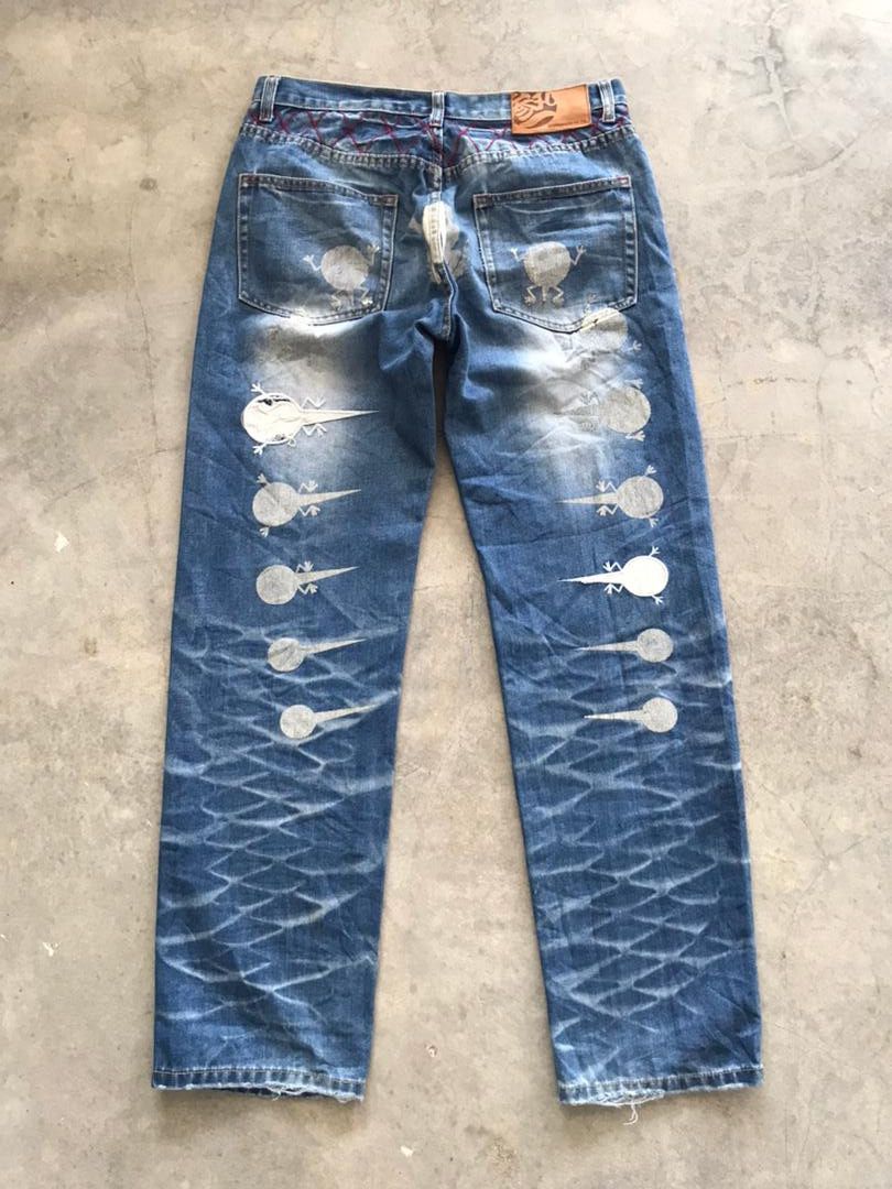 Japanese Brand SAN MARUICHI Japan Frog Evolution Distressed Denim Size US 32 / EU 48 - 2 Thumbnail