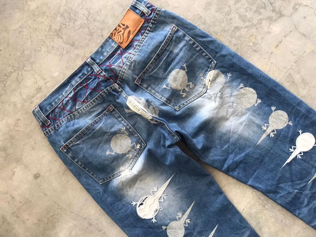 Japanese Brand SAN MARUICHI Japan Frog Evolution Distressed Denim Size US 32 / EU 48 - 7 Thumbnail