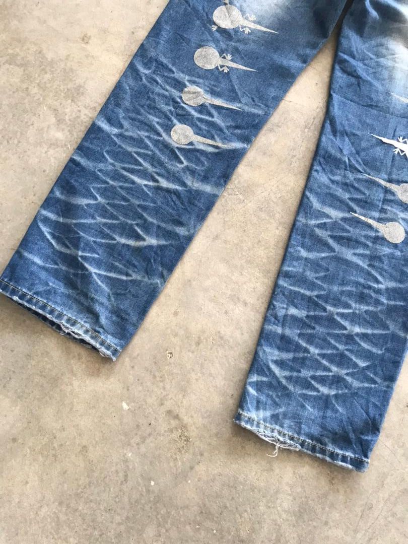 Japanese Brand SAN MARUICHI Japan Frog Evolution Distressed Denim Size US 32 / EU 48 - 8 Thumbnail