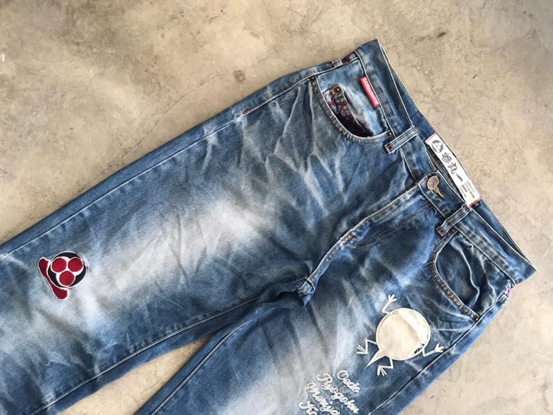 Japanese Brand SAN MARUICHI Japan Frog Evolution Distressed Denim Size US 32 / EU 48 - 3 Thumbnail
