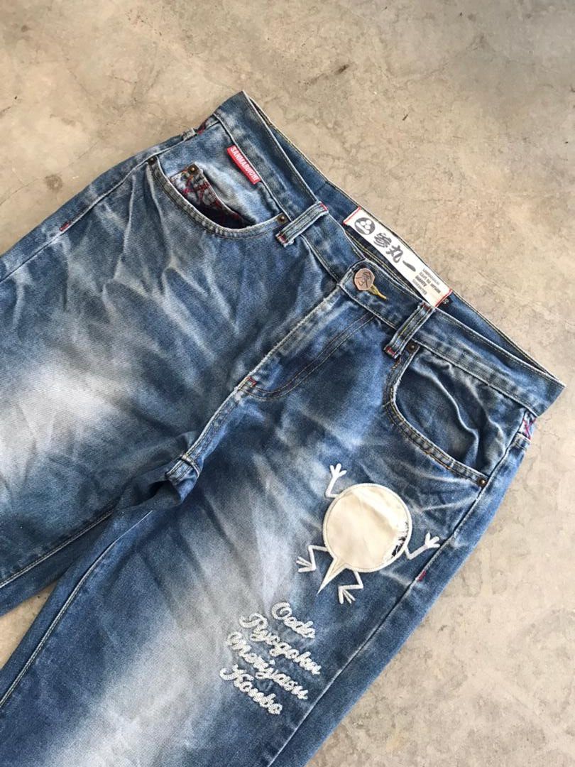 Japanese Brand SAN MARUICHI Japan Frog Evolution Distressed Denim Size US 32 / EU 48 - 9 Thumbnail