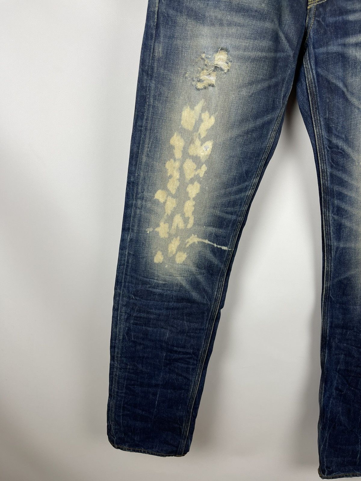 Japan Rags Japan rags blue selvedge distressed denim jeans pants Size US 29 - 4 Thumbnail