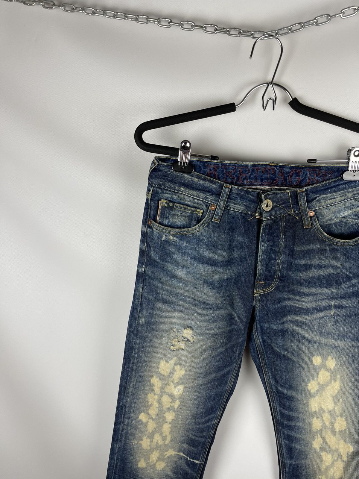 Japan Rags Japan rags blue selvedge distressed denim jeans pants Size US 29 - 3 Thumbnail