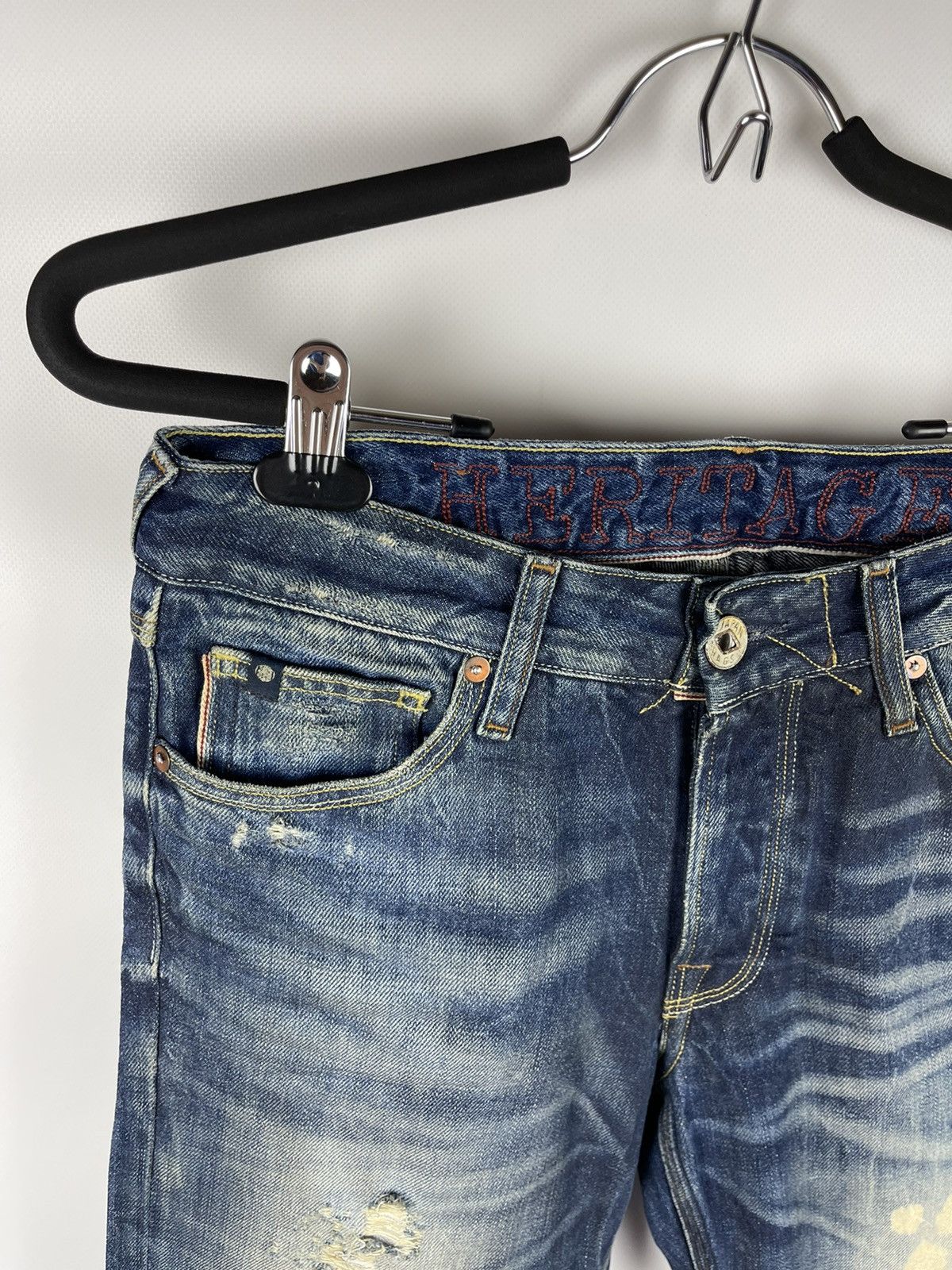 Japan Rags Japan rags blue selvedge distressed denim jeans pants Size US 29 - 6 Thumbnail