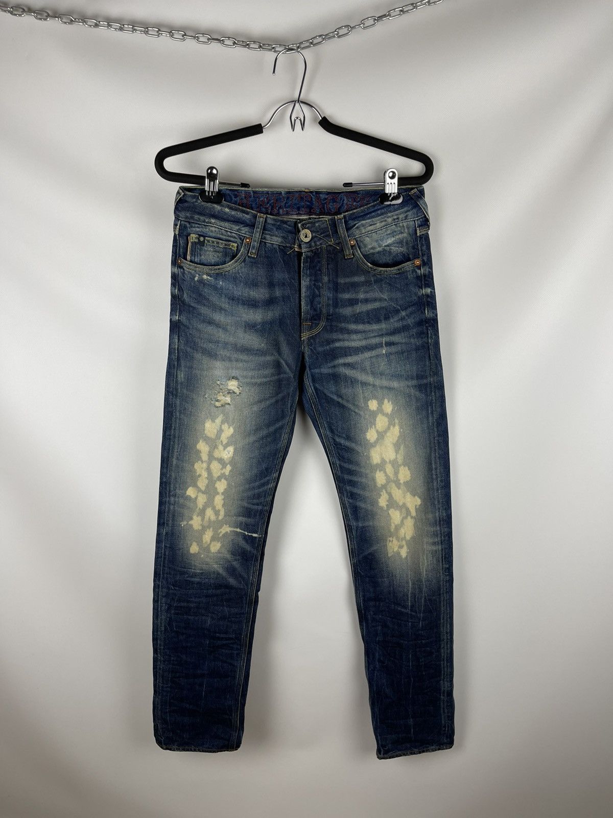 Japan Rags Japan rags blue selvedge distressed denim jeans pants Size US 29 - 1 Thumbnail