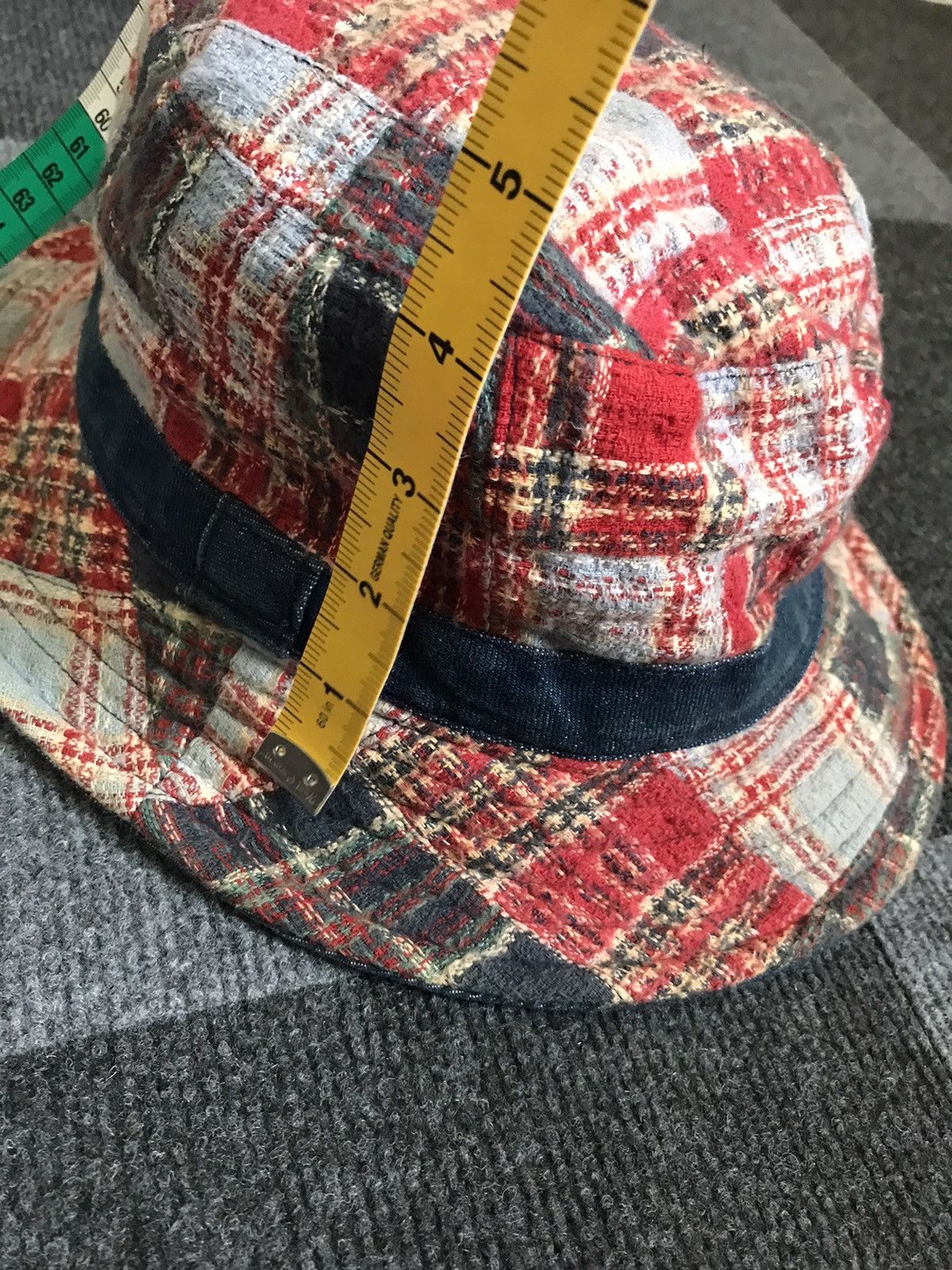 Japanese Brand Denim Patch Work Reversible Bucket Hat Size ONE SIZE - 8 Thumbnail