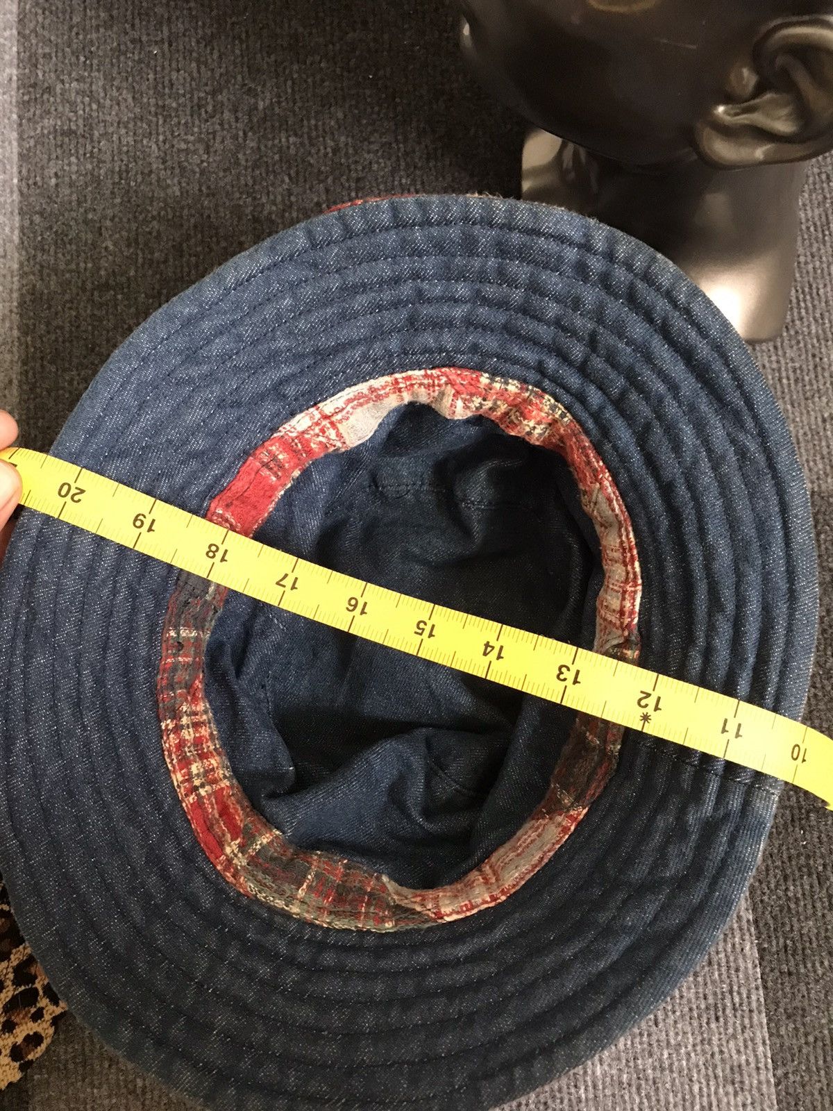 Japanese Brand Denim Patch Work Reversible Bucket Hat Size ONE SIZE - 7 Thumbnail