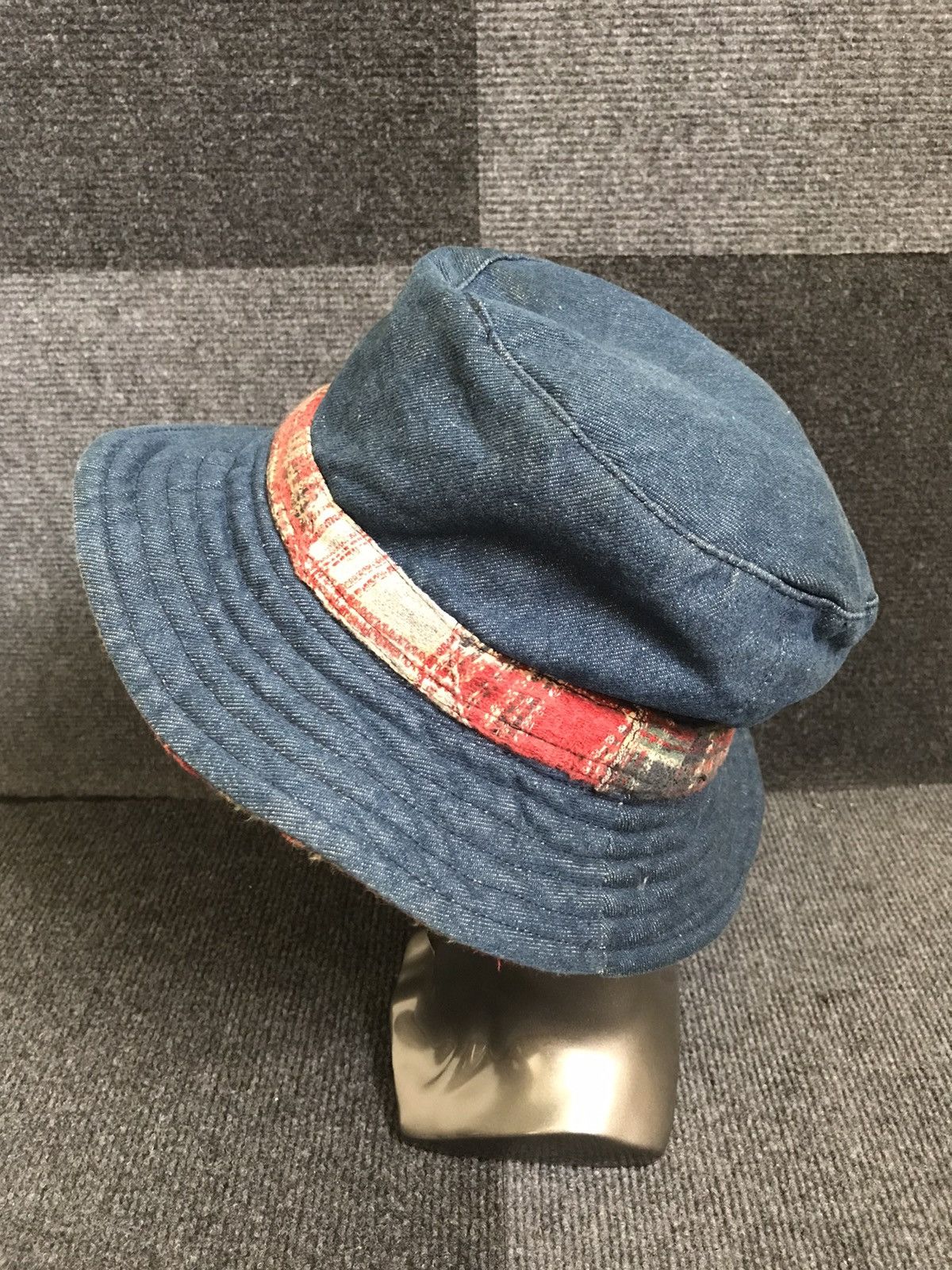 Japanese Brand Denim Patch Work Reversible Bucket Hat Size ONE SIZE - 5 Thumbnail