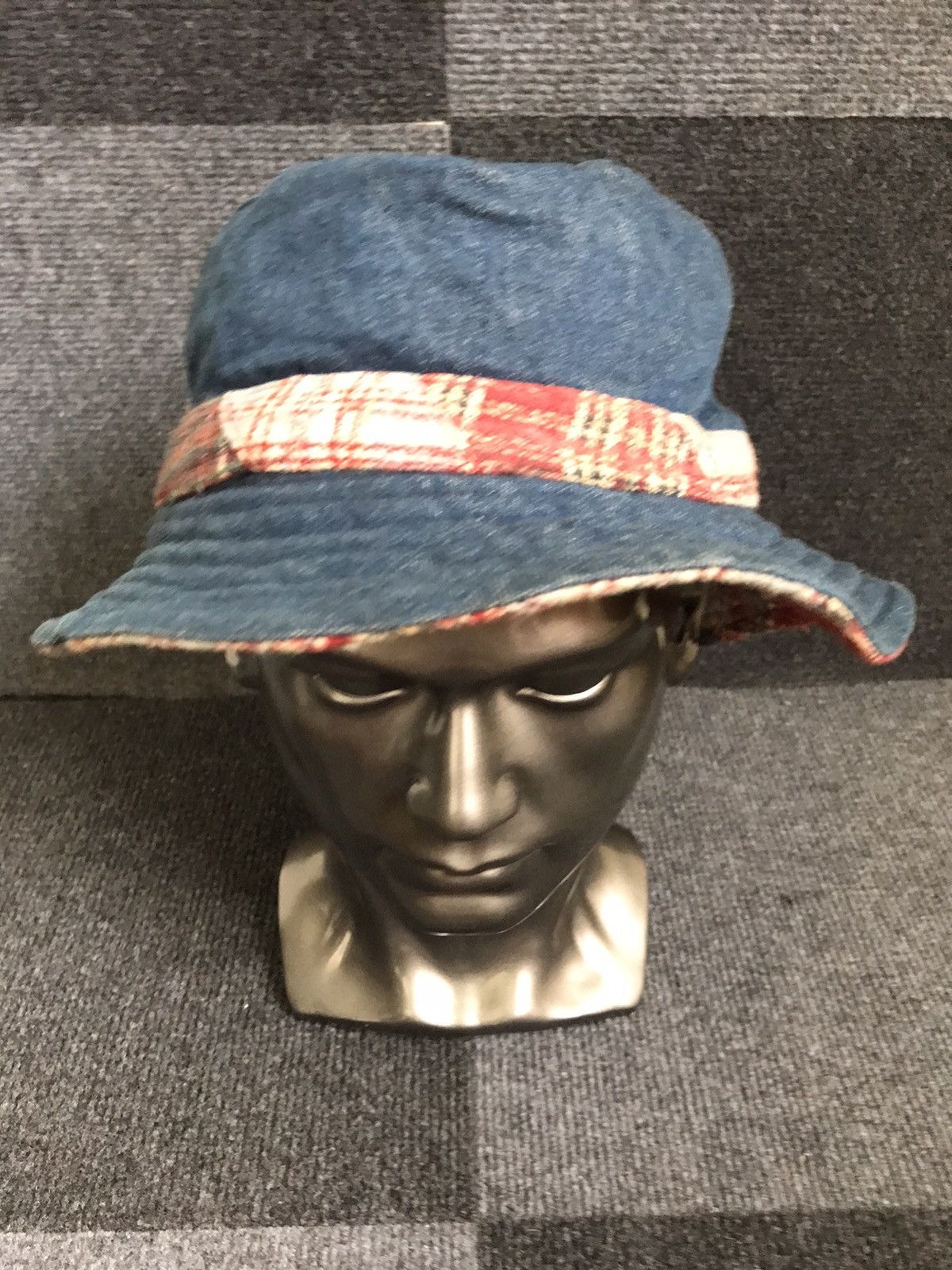 Japanese Brand Denim Patch Work Reversible Bucket Hat Size ONE SIZE - 4 Thumbnail