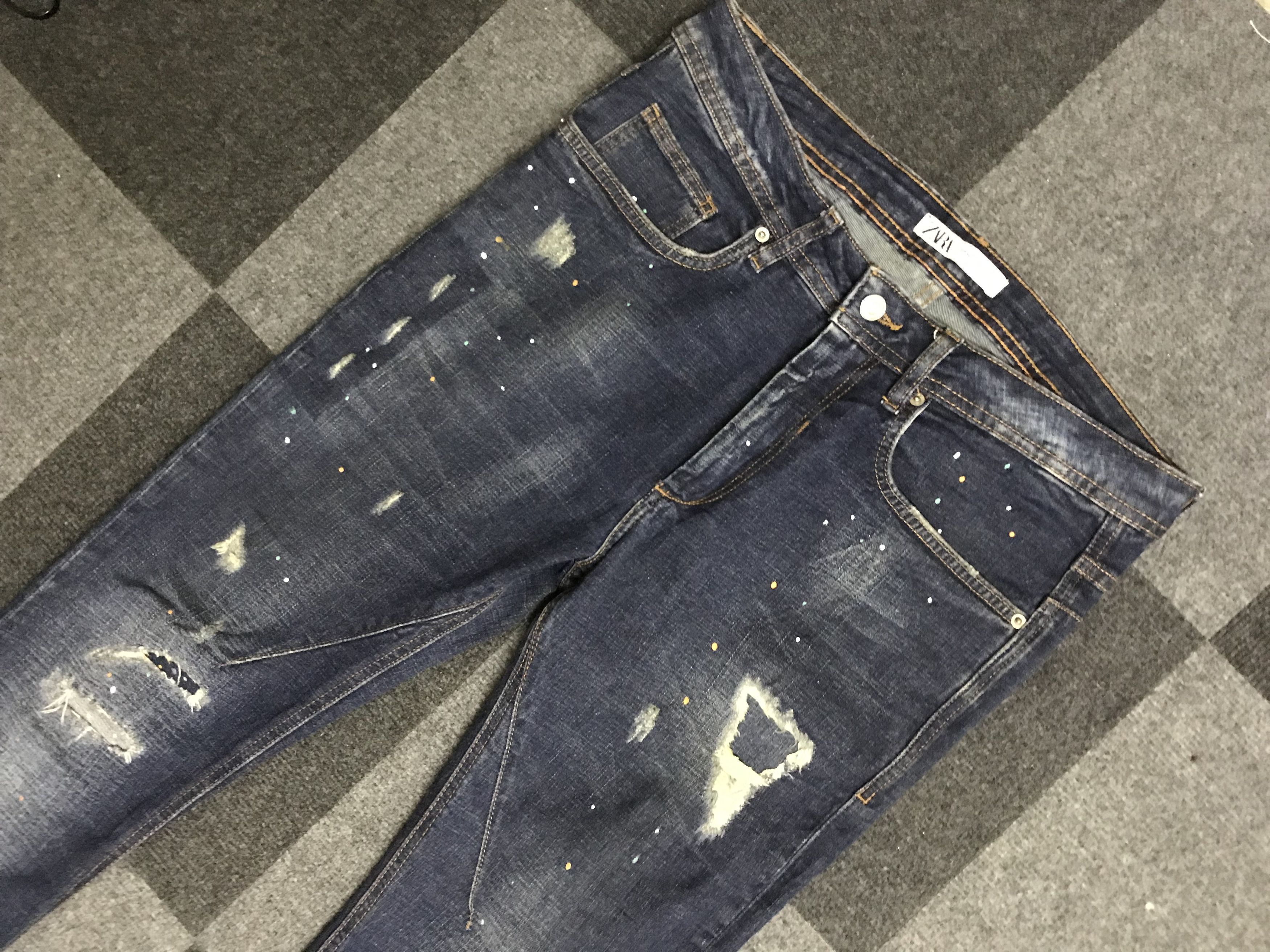 Art Comes First D112 ZARA Patchwork Painter Skinny Jeans Size US 32 / EU 48 - 4 Thumbnail