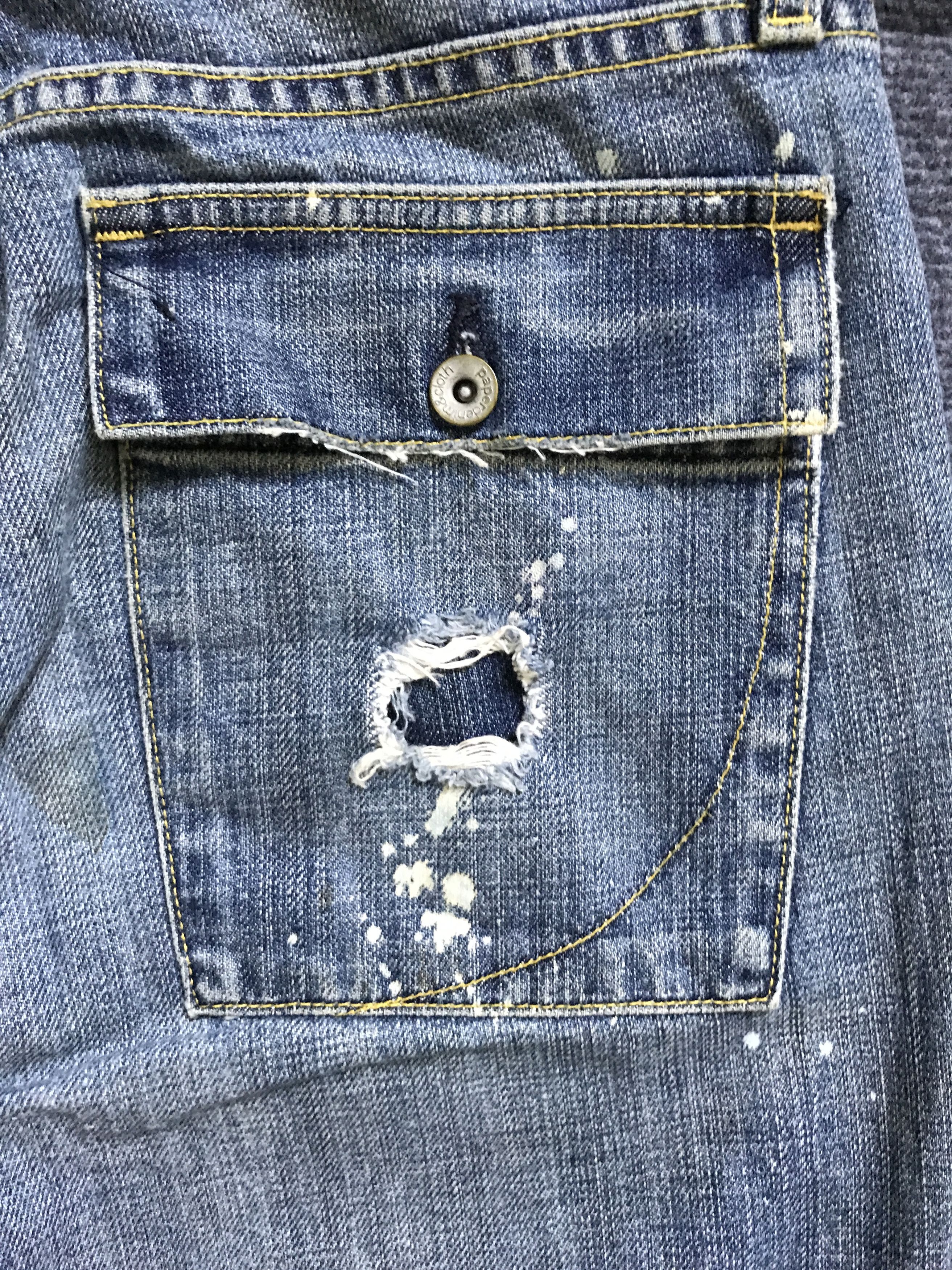 Paper Denim & Cloth D95 paper&cloth Ripped Repair Distressed Baker Jeans Size US 31 - 18 Thumbnail