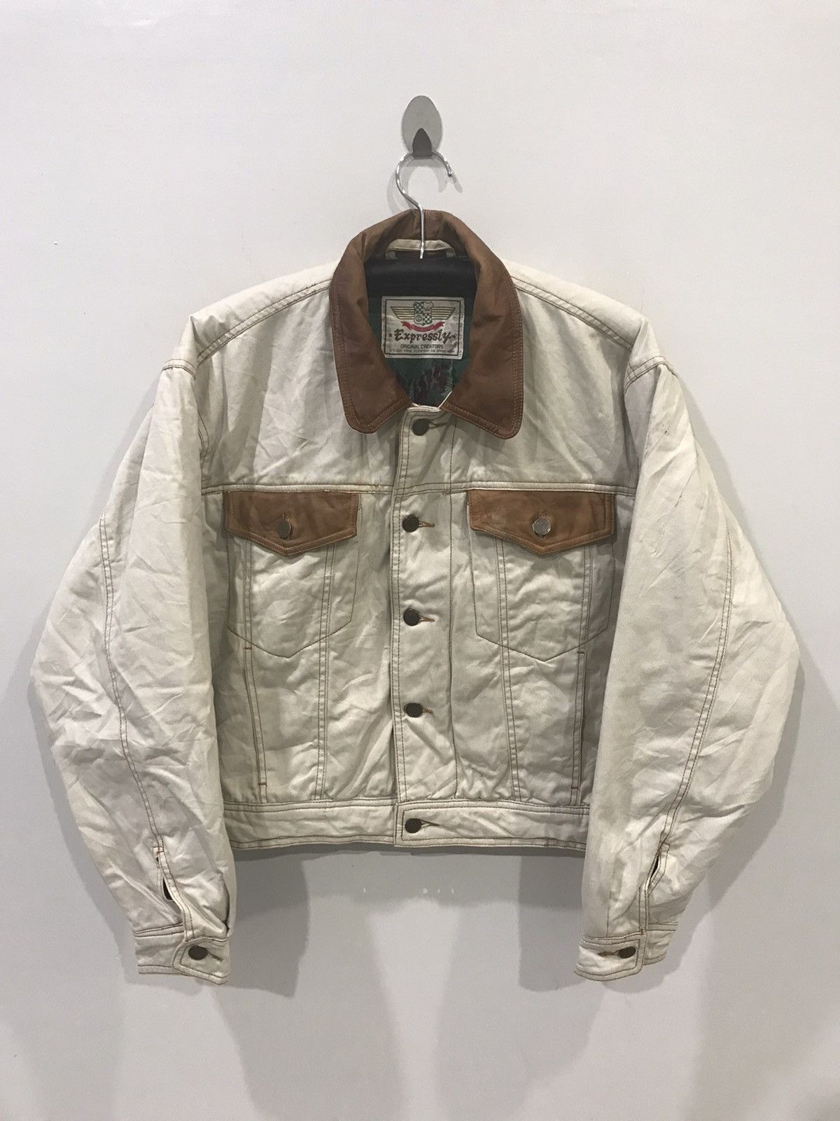 Vintage Vintage Expressly Leather Patches Jacket Size US M / EU 48-50 / 2 - 1 Thumbnail