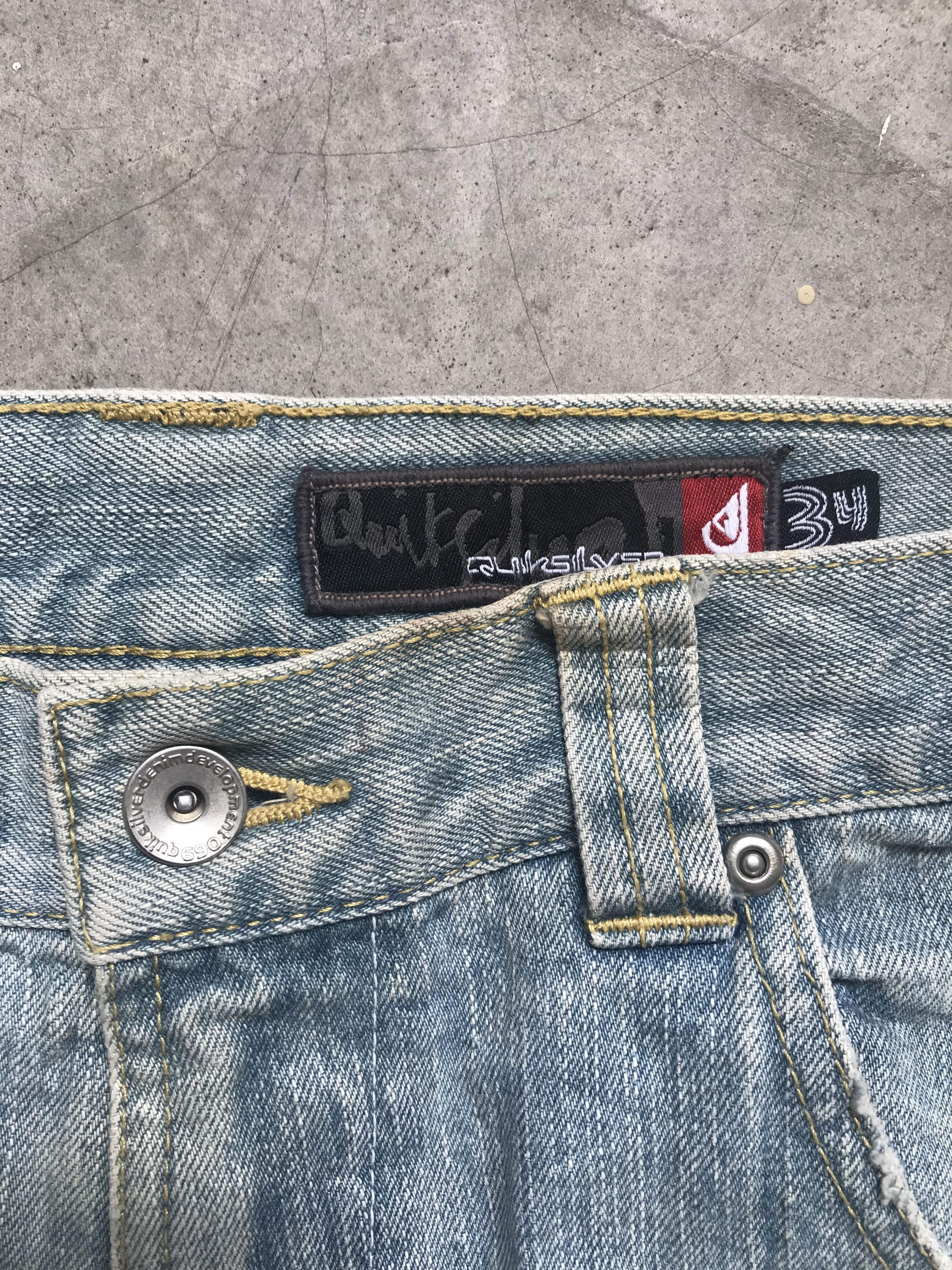 Quicksilver × Seditionaries 💥Statement Jeans💥 QUICKSILVER Patchwork Distressed Denim Size US 33 - 11 Thumbnail