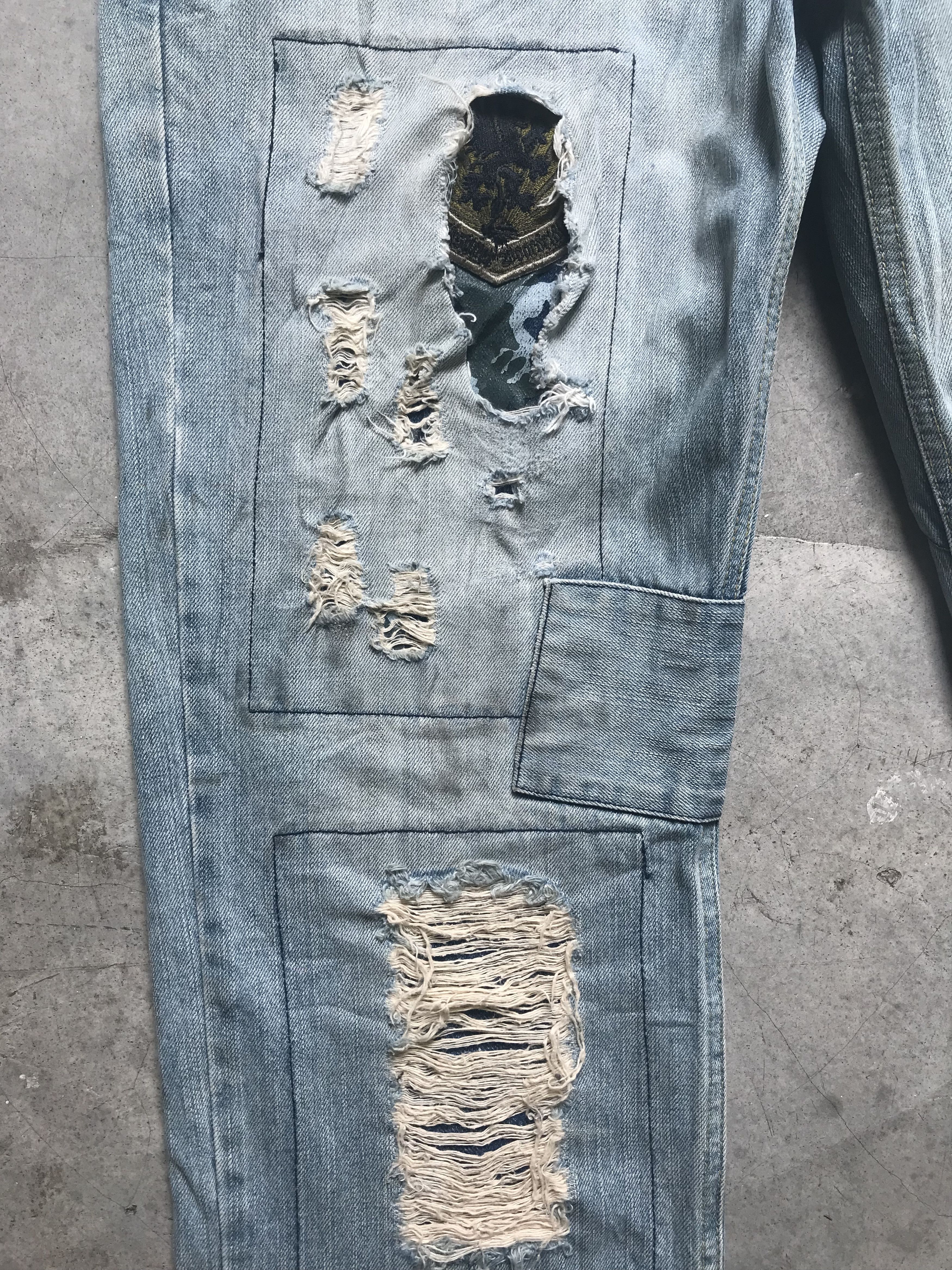 Quicksilver × Seditionaries 💥Statement Jeans💥 QUICKSILVER Patchwork Distressed Denim Size US 33 - 7 Thumbnail