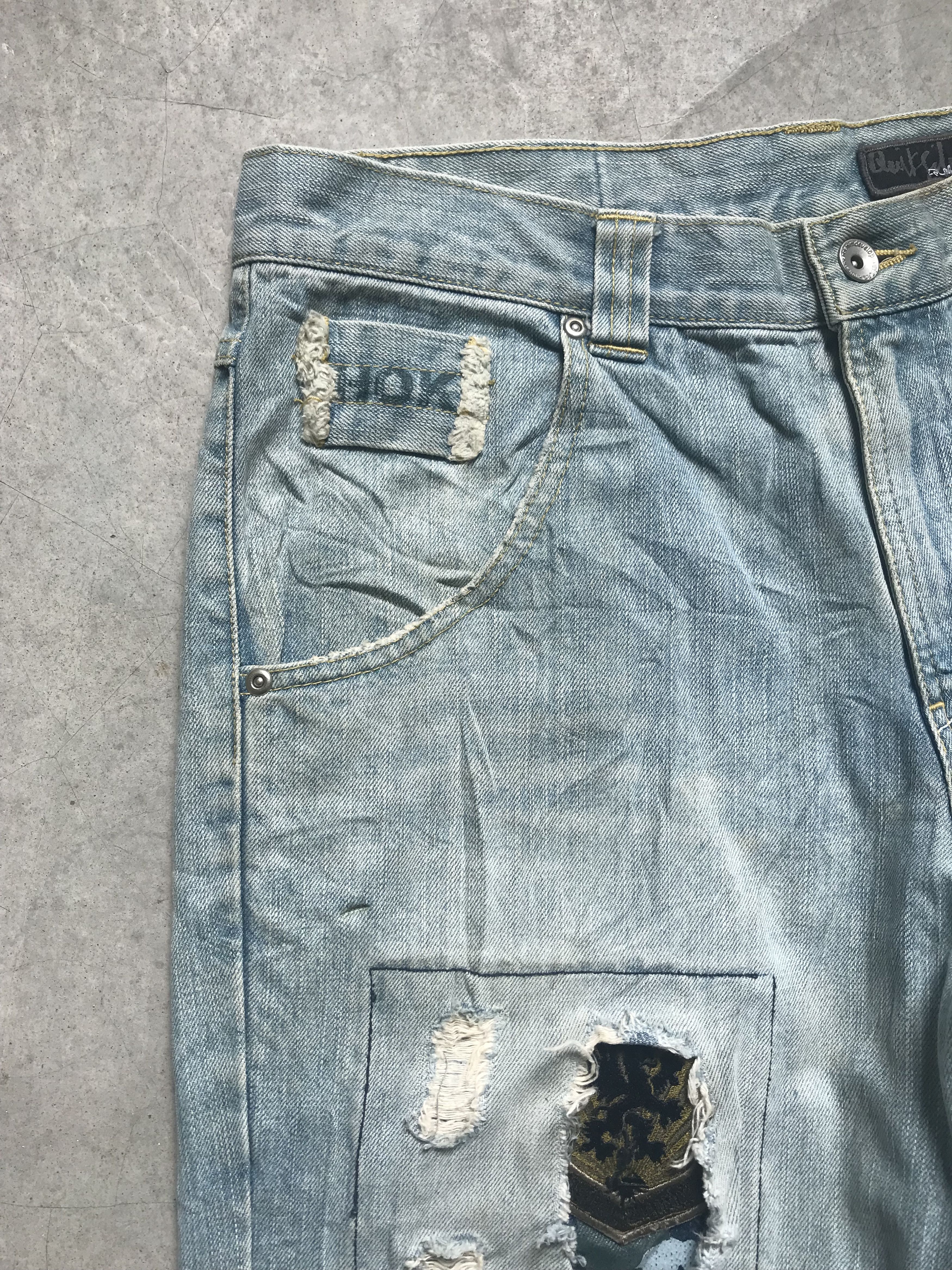 Quicksilver × Seditionaries 💥Statement Jeans💥 QUICKSILVER Patchwork Distressed Denim Size US 33 - 6 Thumbnail