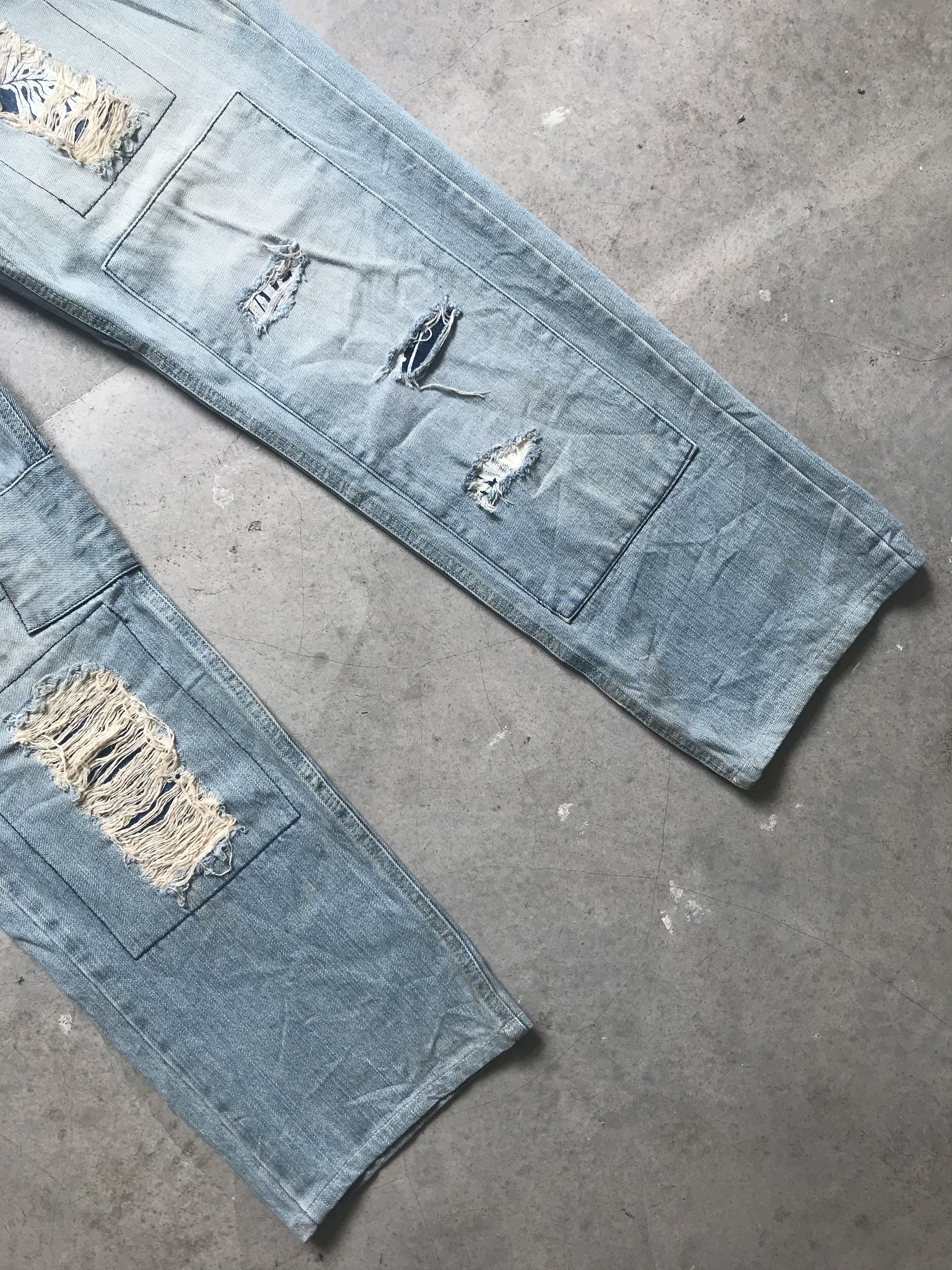 Quicksilver × Seditionaries 💥Statement Jeans💥 QUICKSILVER Patchwork Distressed Denim Size US 33 - 5 Thumbnail