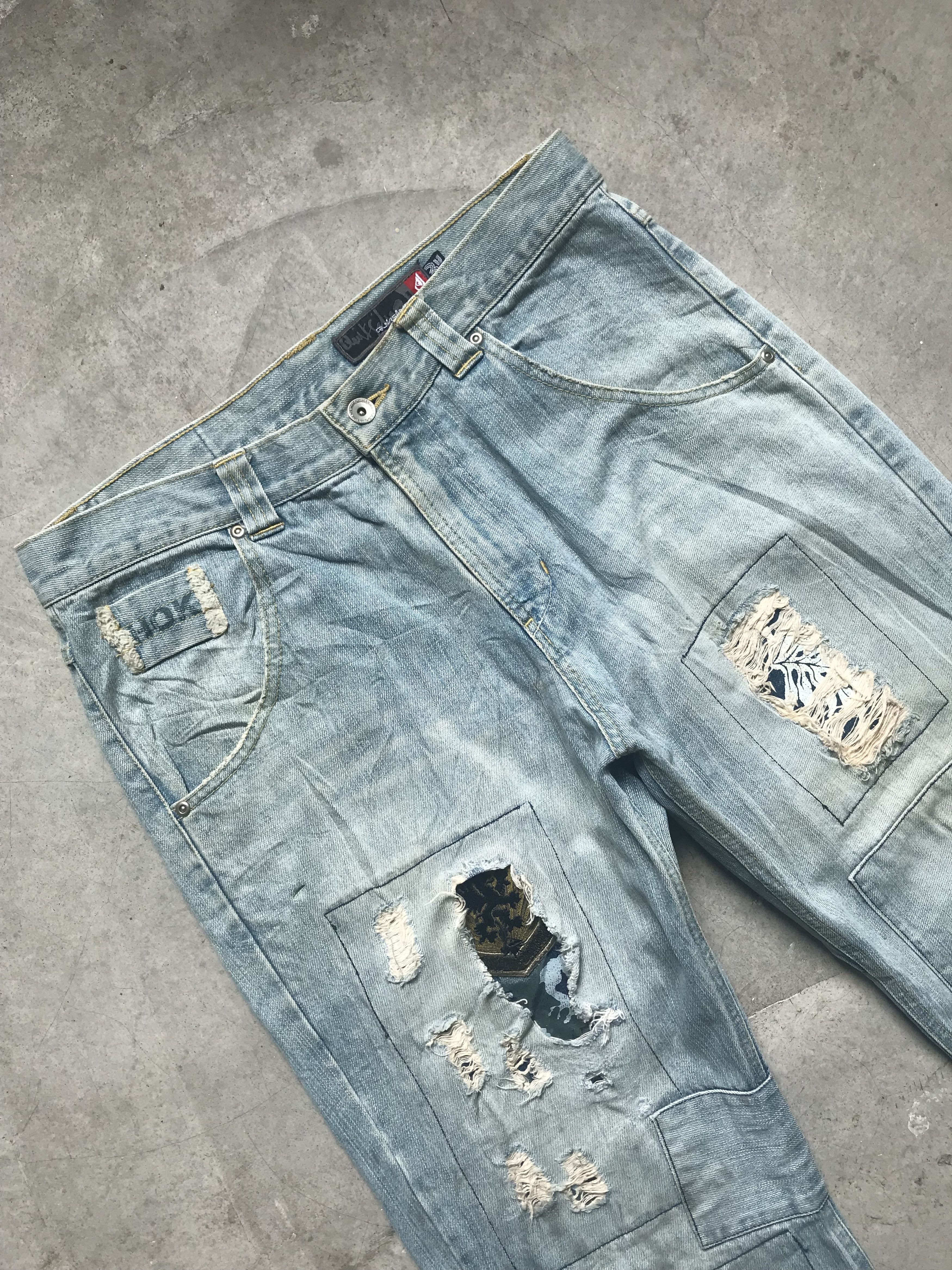 Quicksilver × Seditionaries 💥Statement Jeans💥 QUICKSILVER Patchwork Distressed Denim Size US 33 - 4 Thumbnail