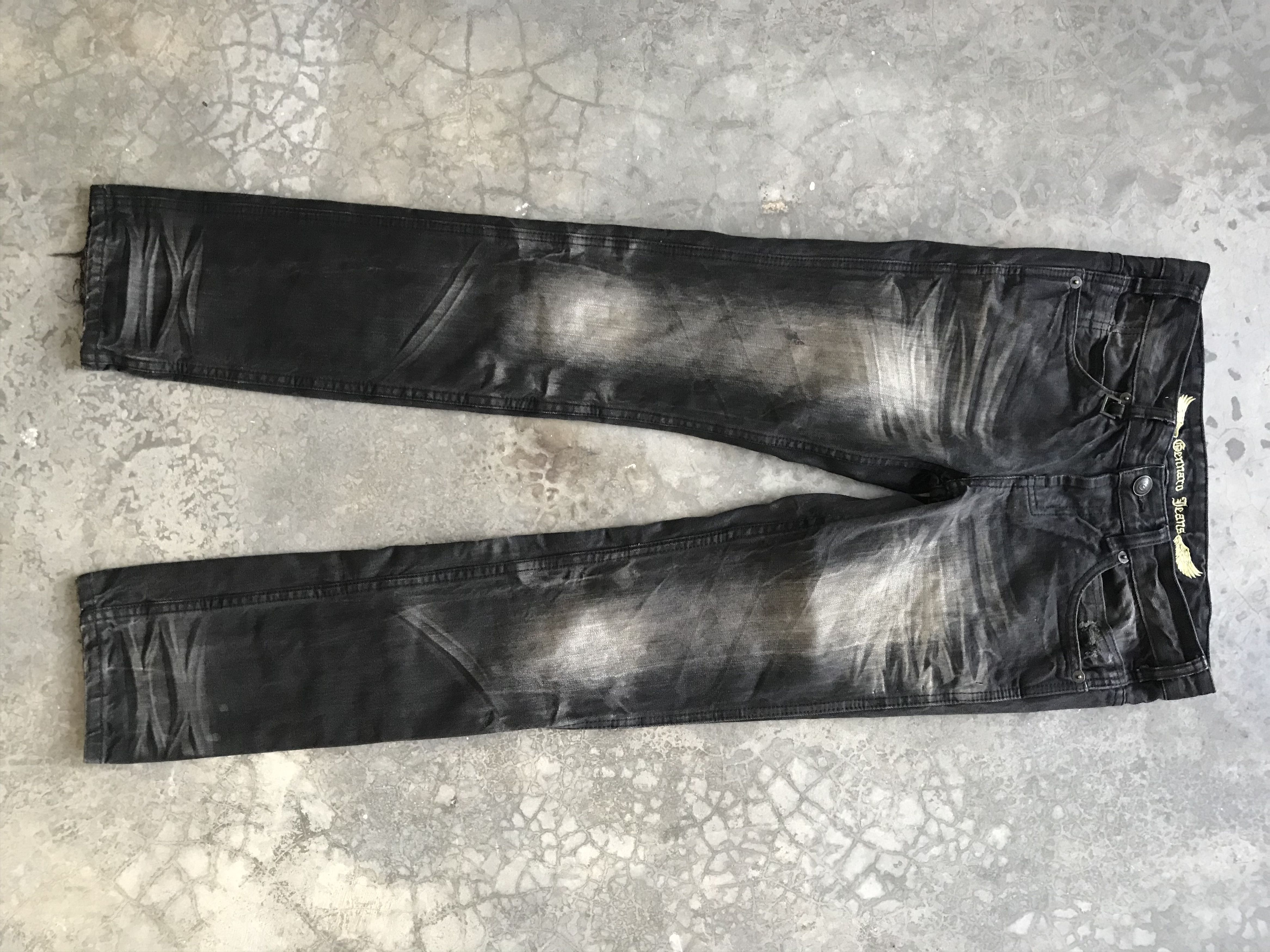 image of Gennaro Crazy Fades Skinny Distressed Denim in Faded Black, Men's (Size 31)