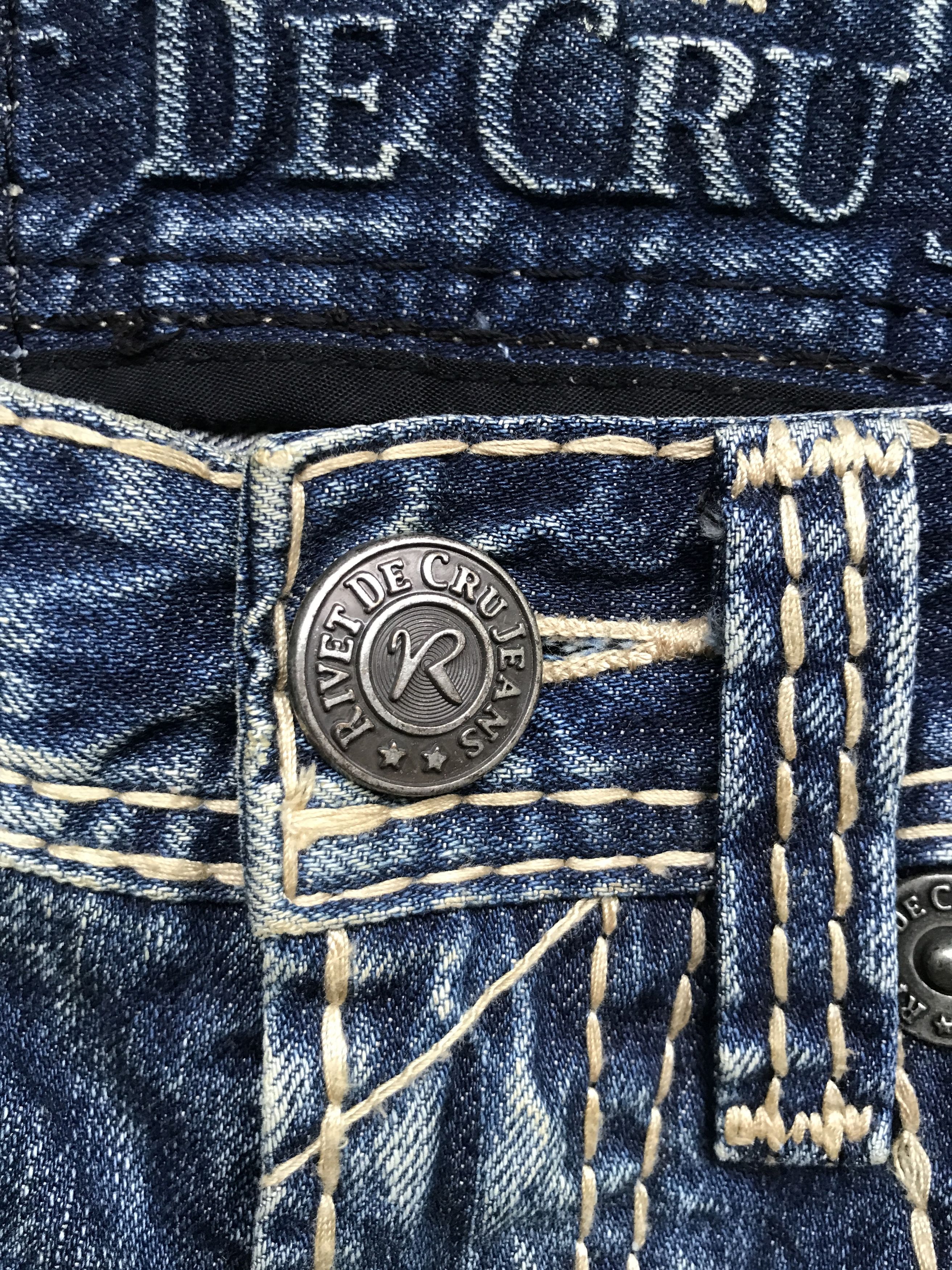 Japanese Brand D54 RIVET DE CRU Skinny Distressed Faded Jeans Size US 29 - 11 Thumbnail
