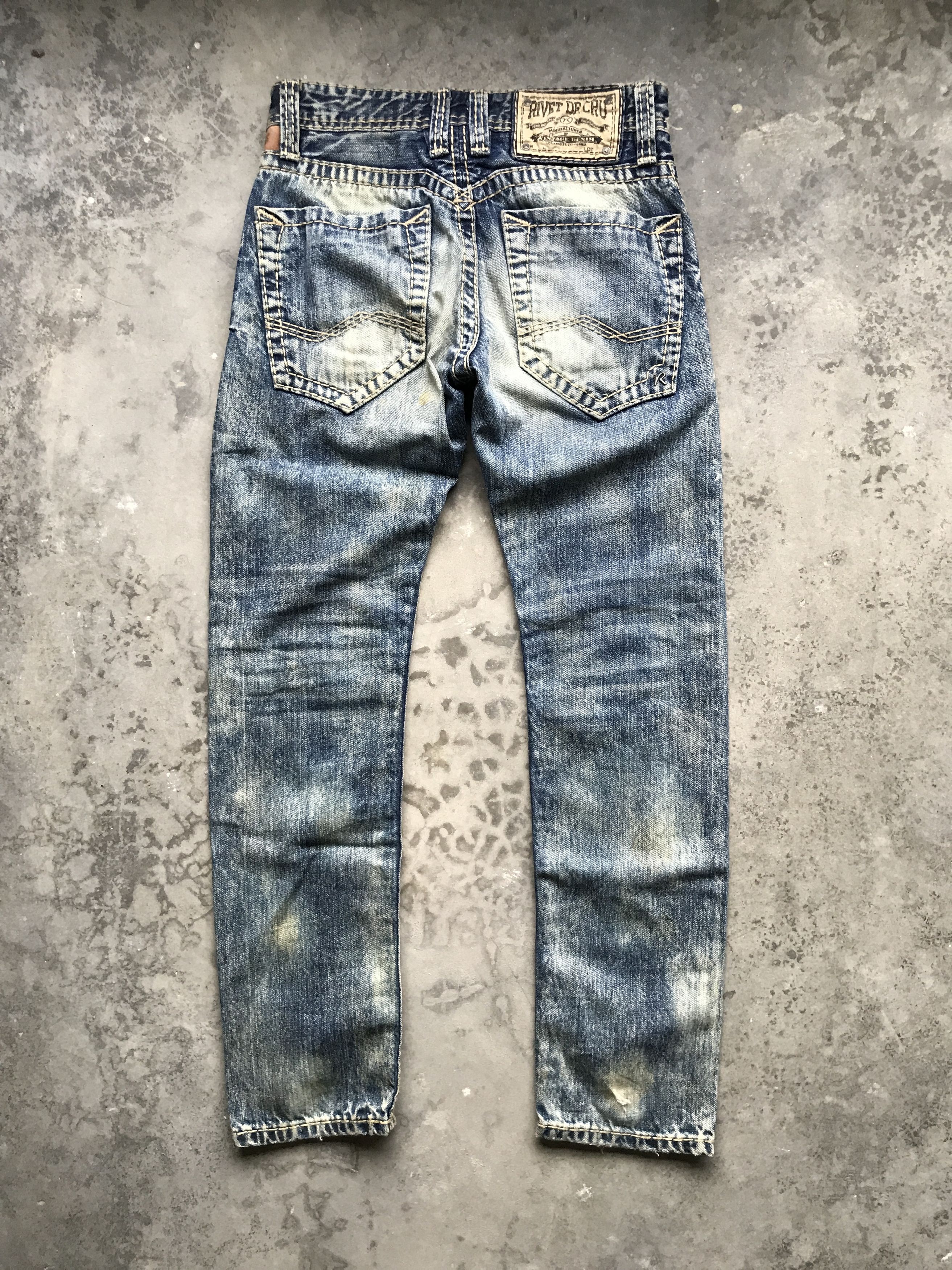 Japanese Brand D54 RIVET DE CRU Skinny Distressed Faded Jeans Size US 29 - 4 Thumbnail