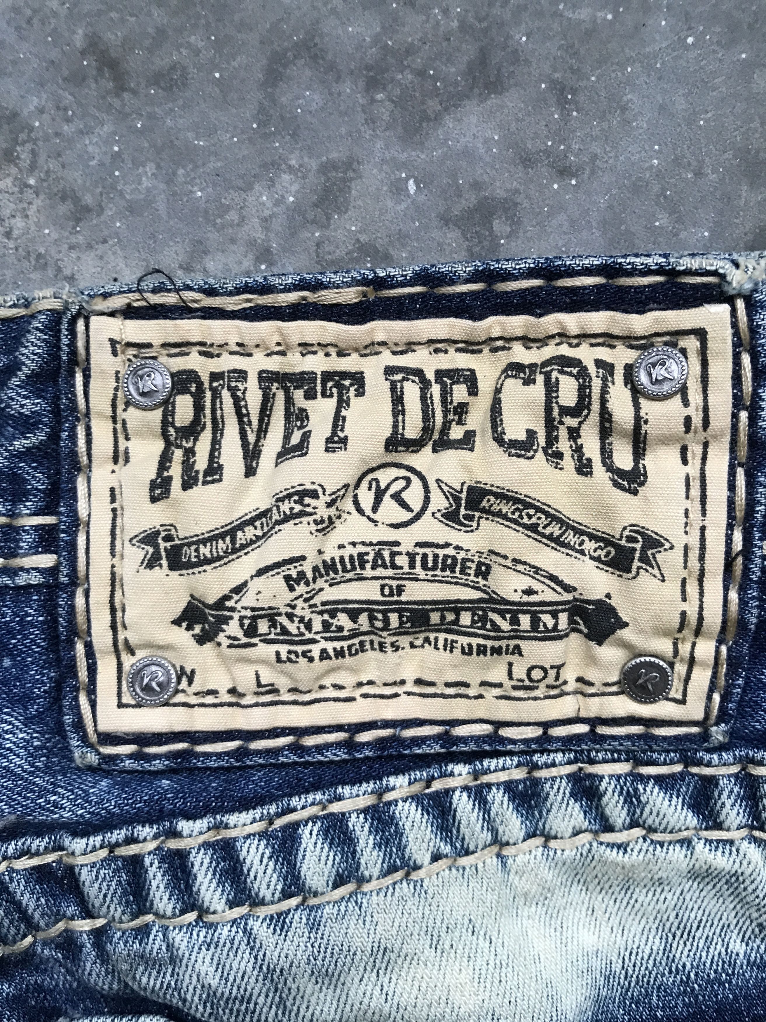 Japanese Brand D54 RIVET DE CRU Skinny Distressed Faded Jeans Size US 29 - 14 Thumbnail