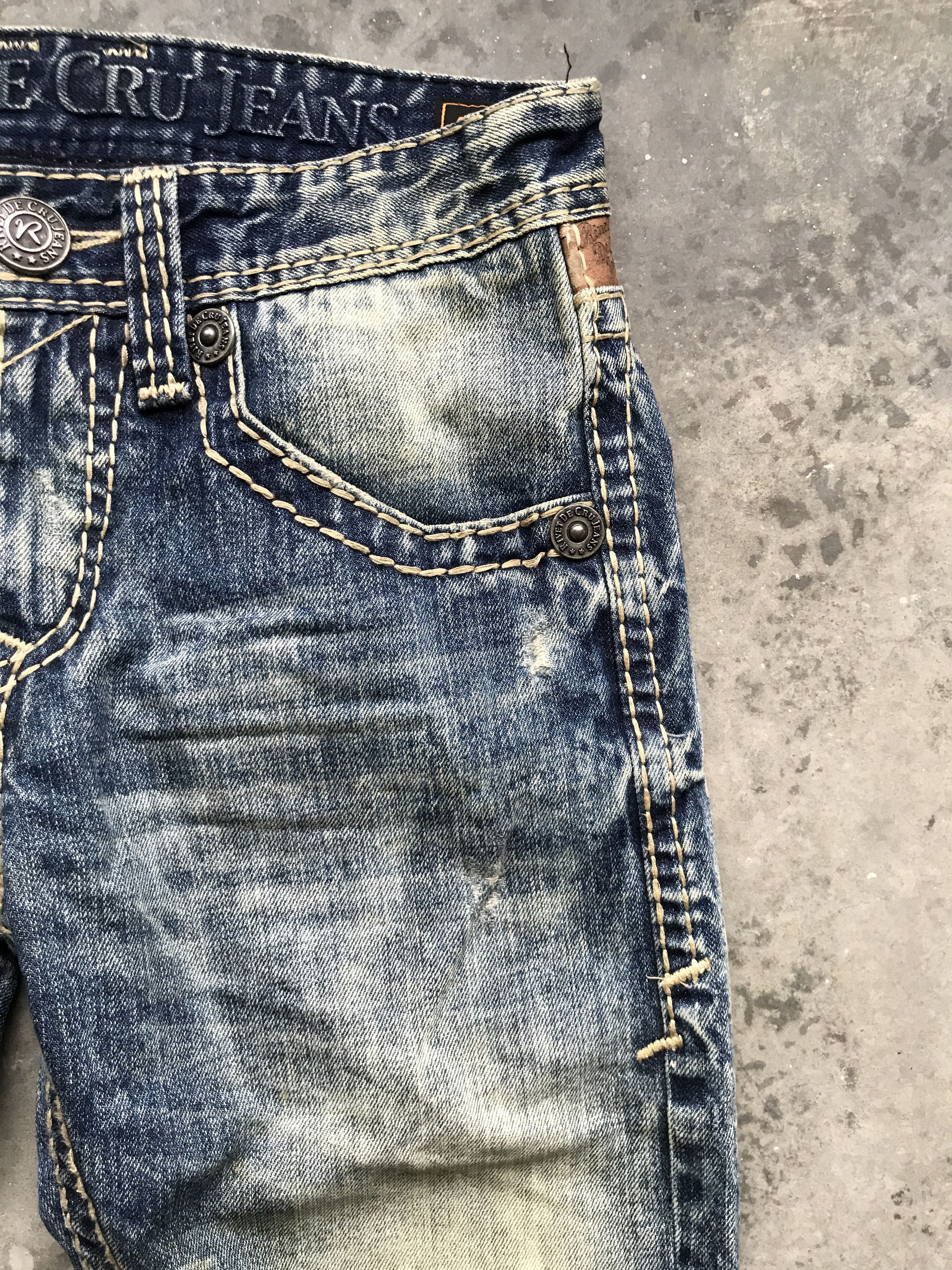 Japanese Brand D54 RIVET DE CRU Skinny Distressed Faded Jeans Size US 29 - 10 Thumbnail
