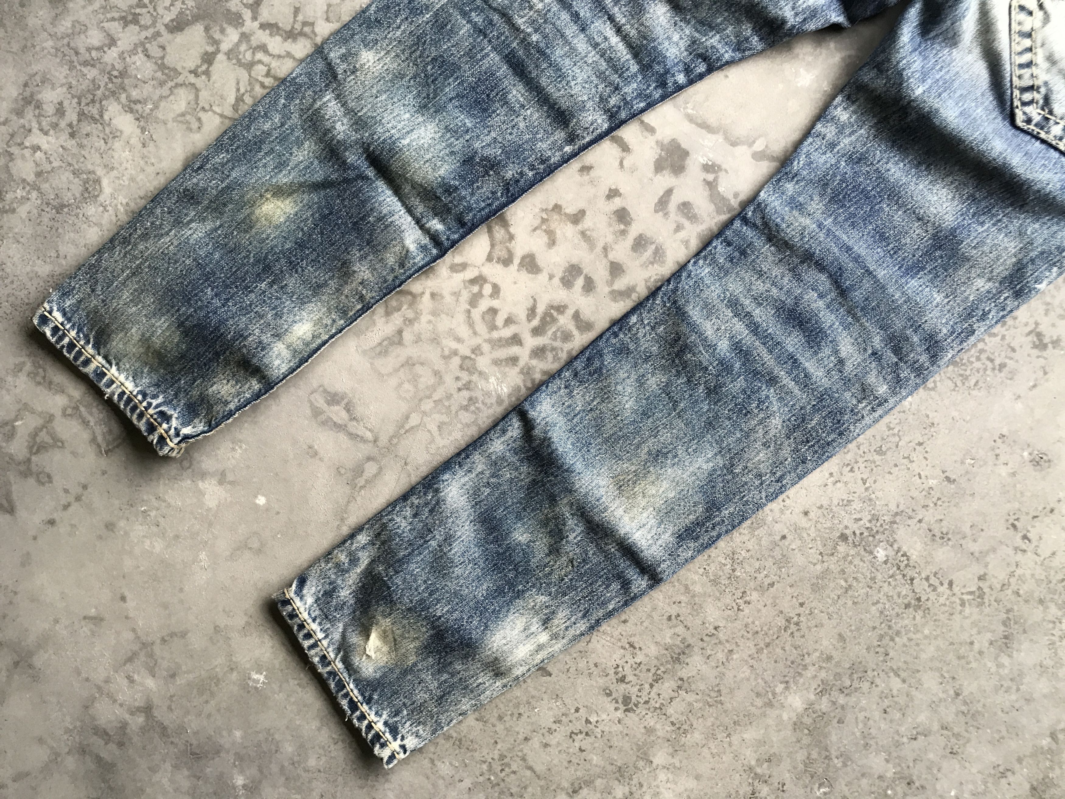 Japanese Brand D54 RIVET DE CRU Skinny Distressed Faded Jeans Size US 29 - 13 Thumbnail