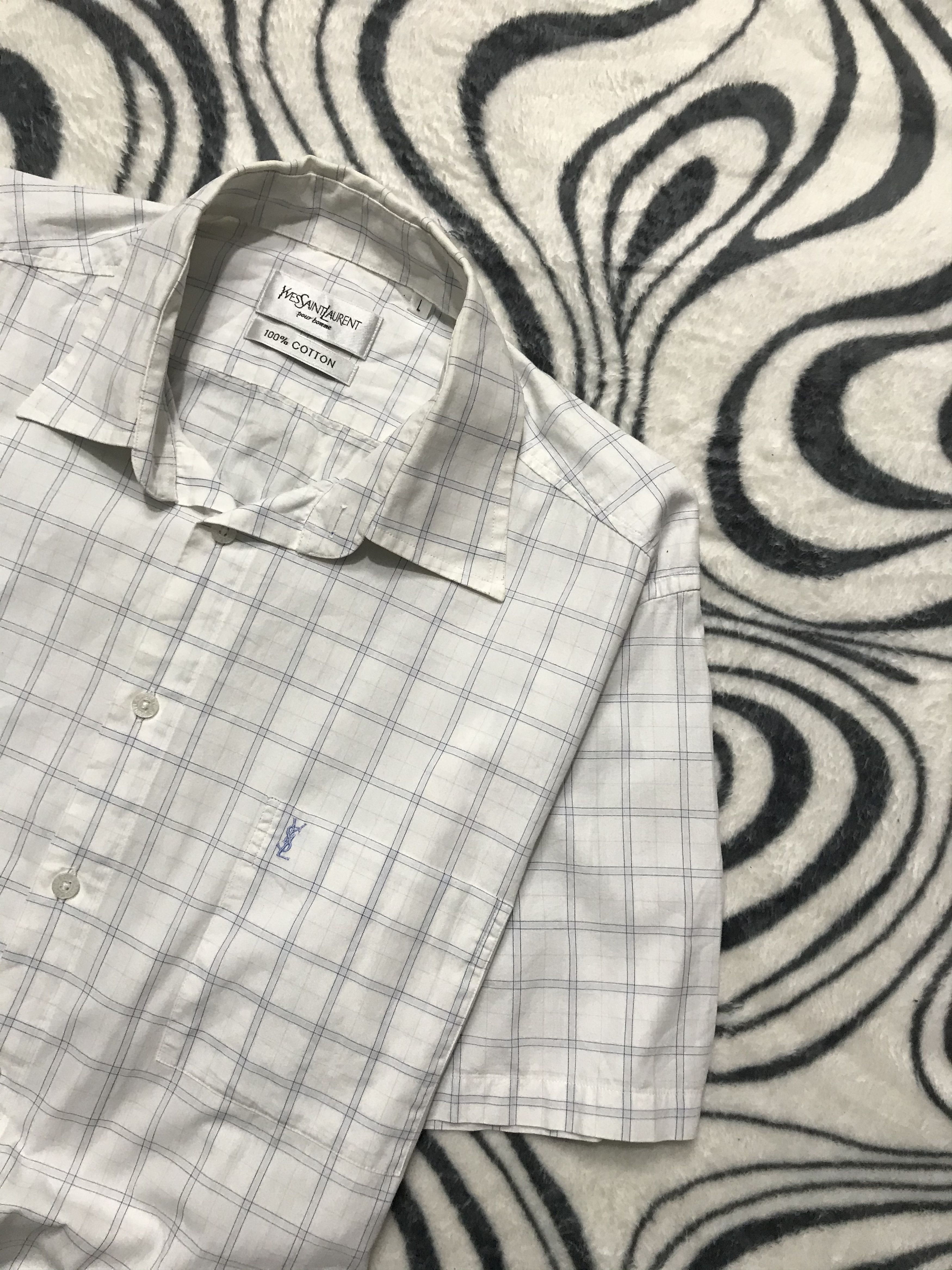 Yves Saint Laurent Yves Saint Laurent YSL men's short sleeve shirt Size US L / EU 52-54 / 3 - 2 Thumbnail