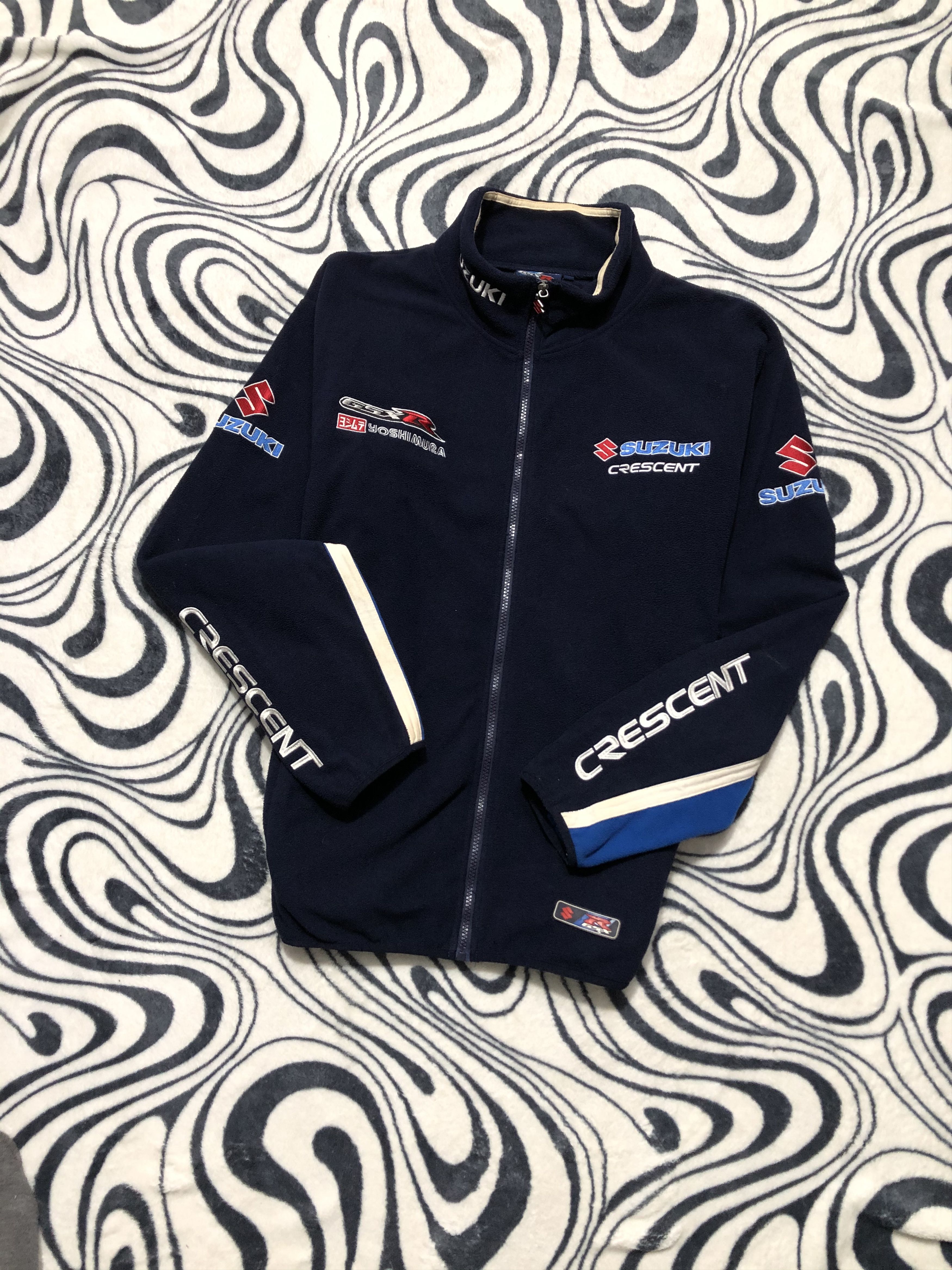 Vintage Suzuki Vintage Racing Fleece Jacket Size US XL / EU 56 / 4 - 3 Thumbnail