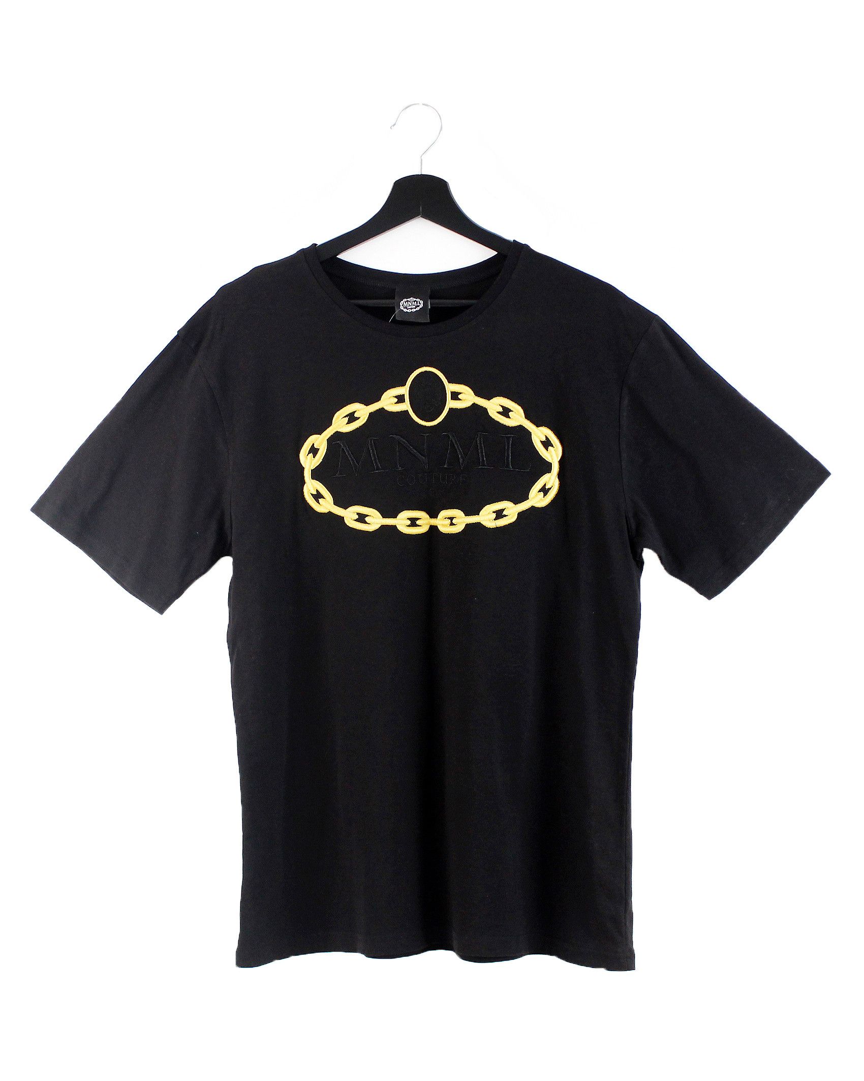 Designer MNML MINIMAL Couture gold chain tshirt tshirt black DS Grailed