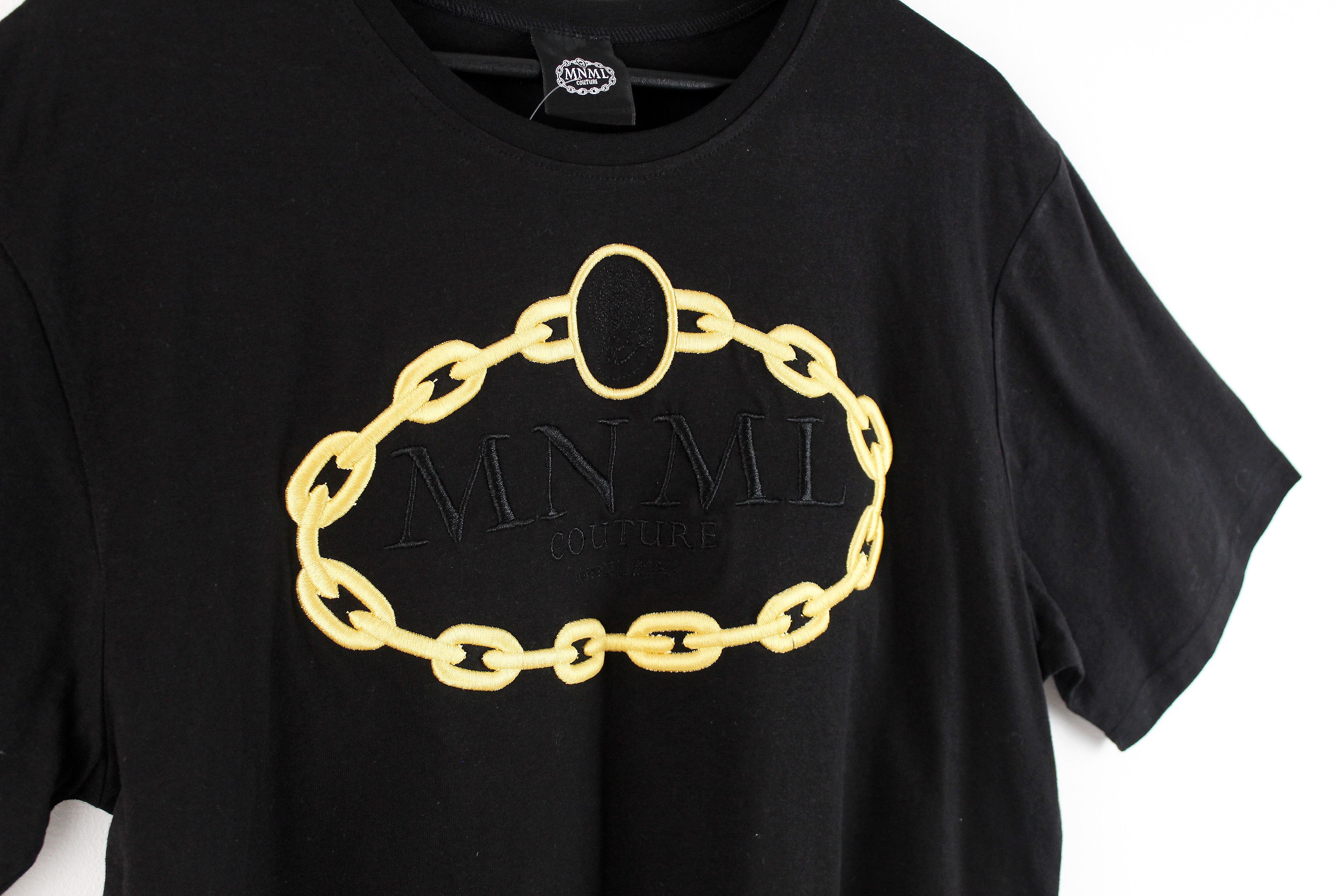 Other MNML MINIMAL Couture gold chain t-shirt tshirt black DS Size L / US 10 / IT 46 - 2 Thumbnail