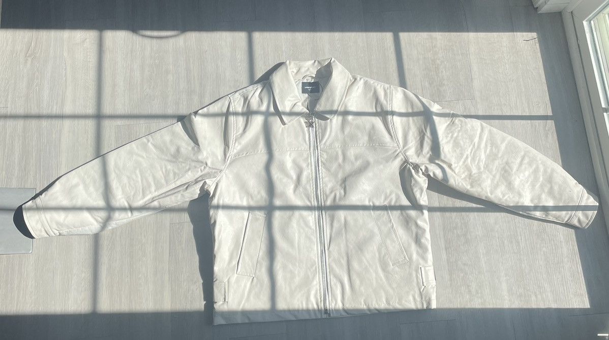 Cream Skull Vegan Leather Jacket