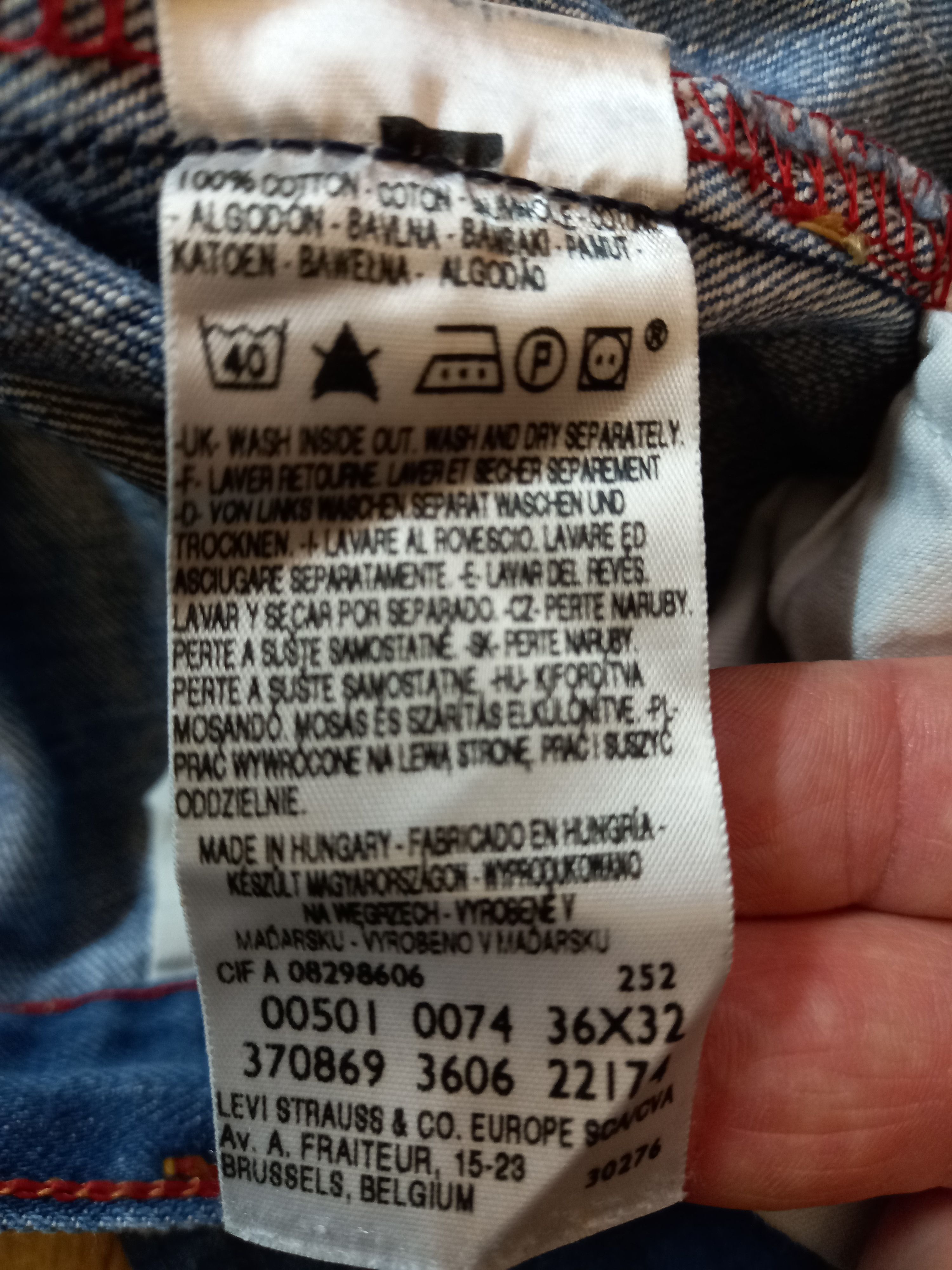 Vintage 36x32 Levi's Denim Jeans Size US 36 / EU 52 - 6 Thumbnail