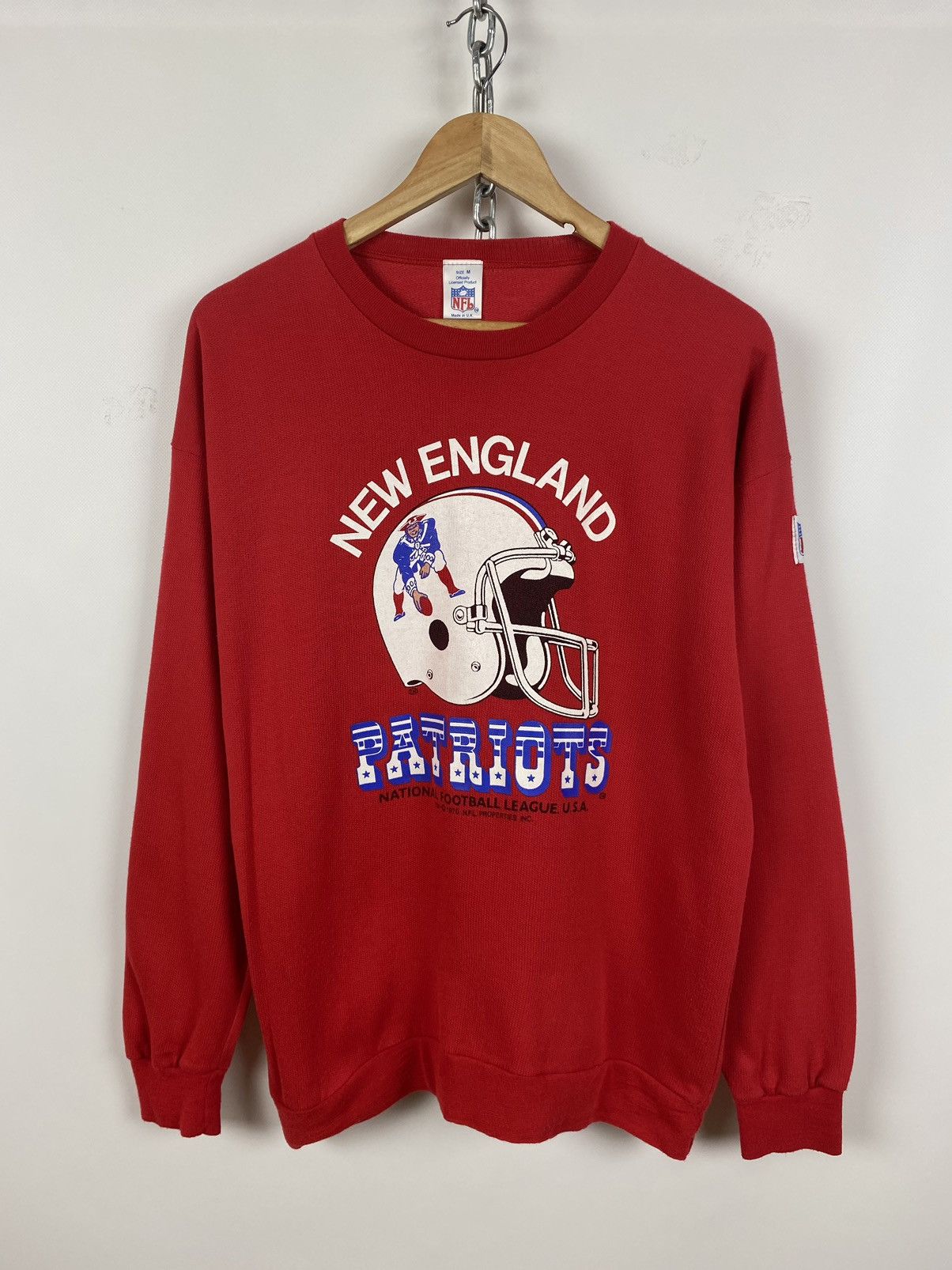 NFL 1970s Vintage New England Patriots NFL Red Sweatshirt Size US M / EU 48-50 / 2 - 1 Thumbnail