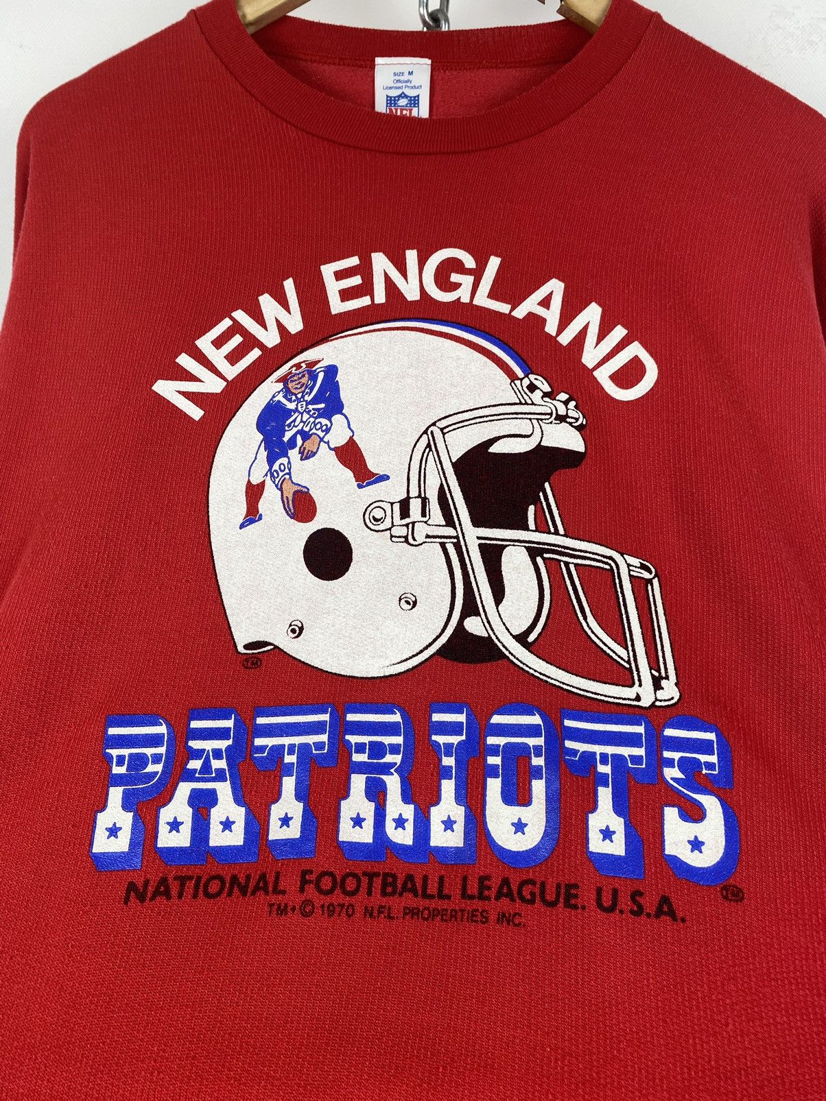 NFL 1970s Vintage New England Patriots NFL Red Sweatshirt Size US M / EU 48-50 / 2 - 2 Thumbnail
