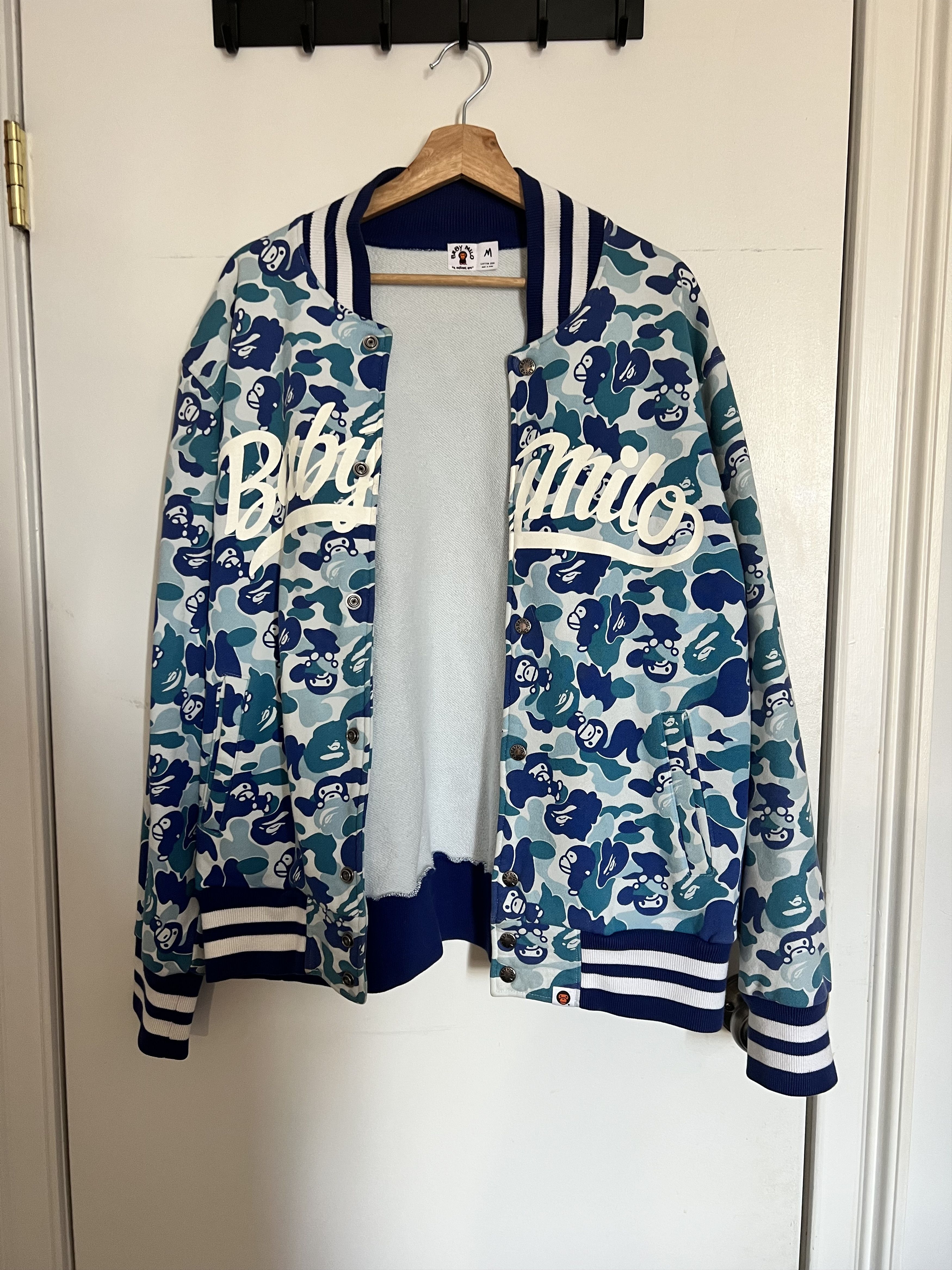 Bape BAPE BABY MILO ABC CAMO BLUE VARSITY JACKET Size US M / EU 48-50 / 2 - 2 Thumbnail