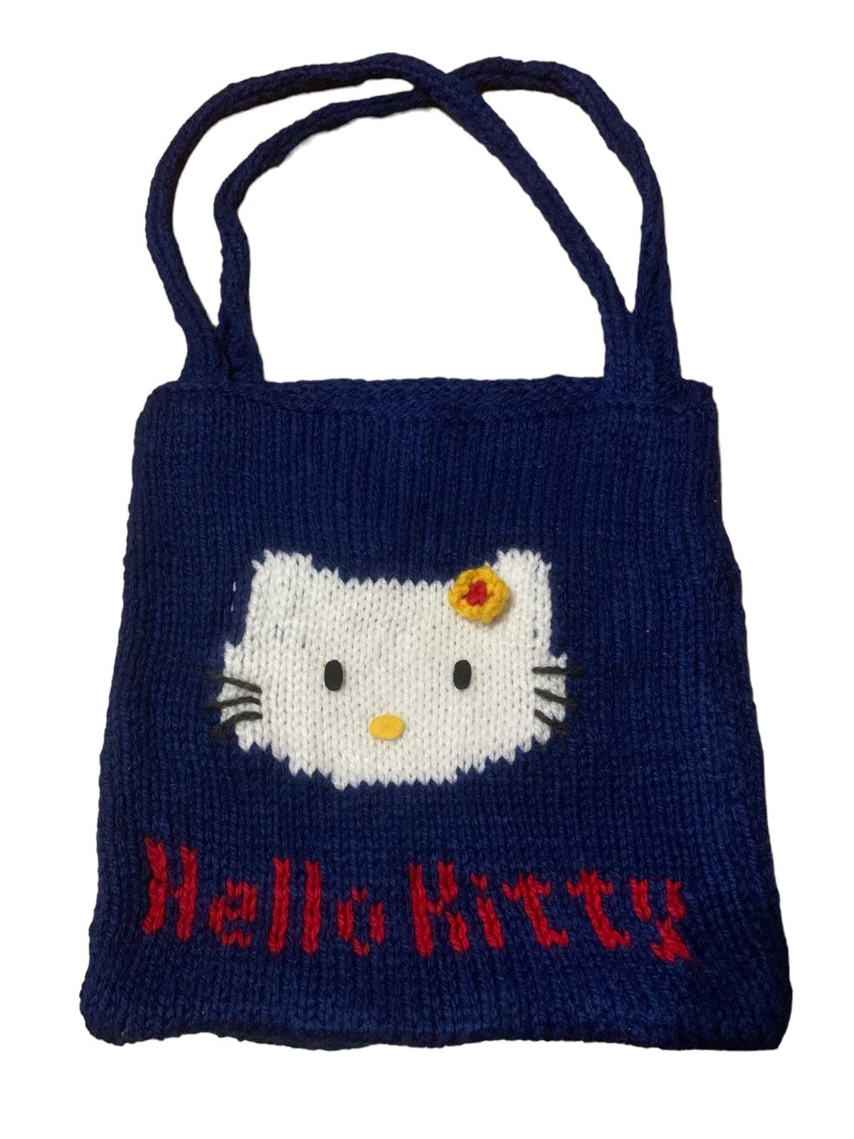If Six Was Nine × Vintage RARE ‼️ Hello Kitty Custom Knitted Mini Tote Bag Size ONE SIZE - 1 Thumbnail